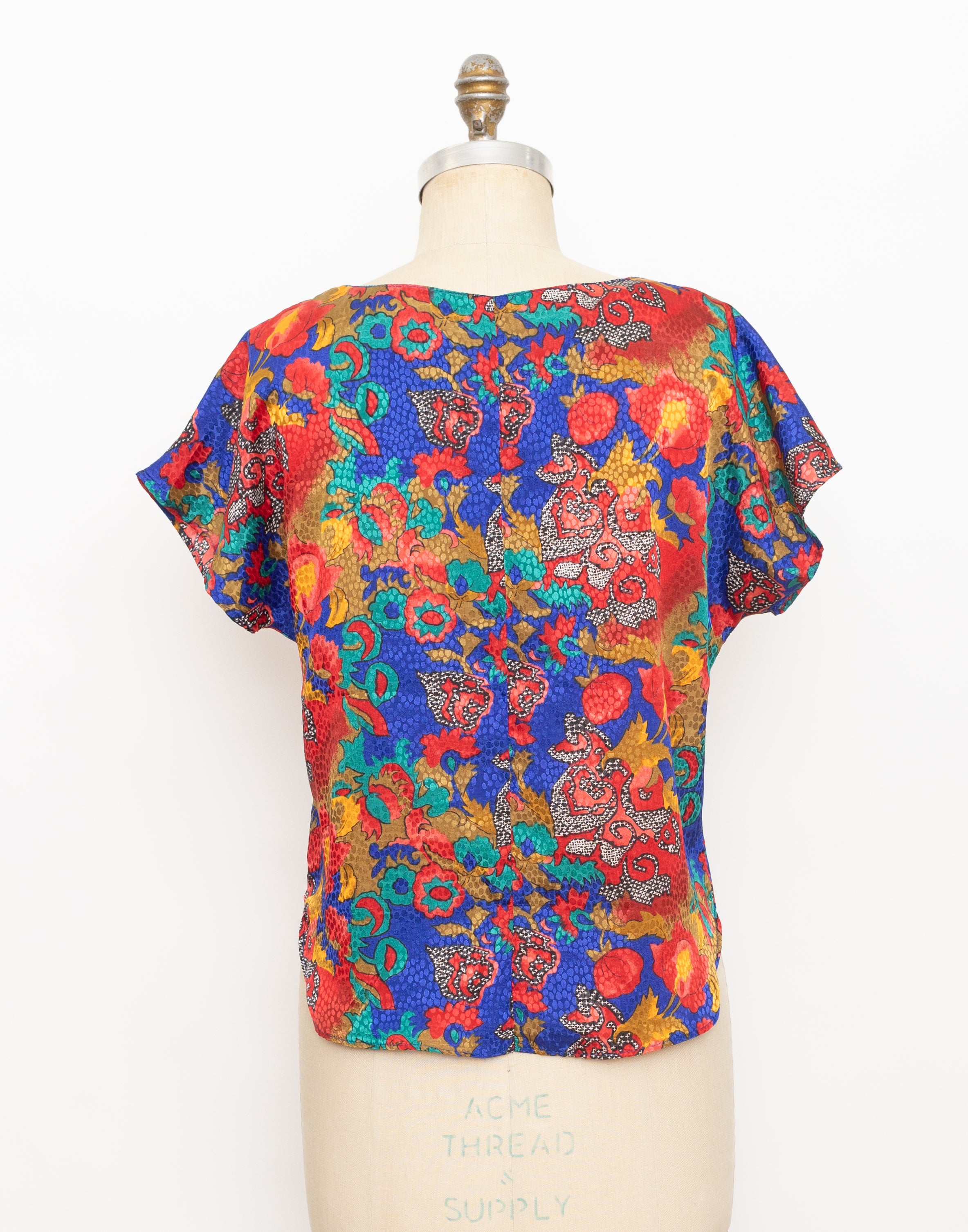 1990s Notations abstract floral paisley short sleeve top 3