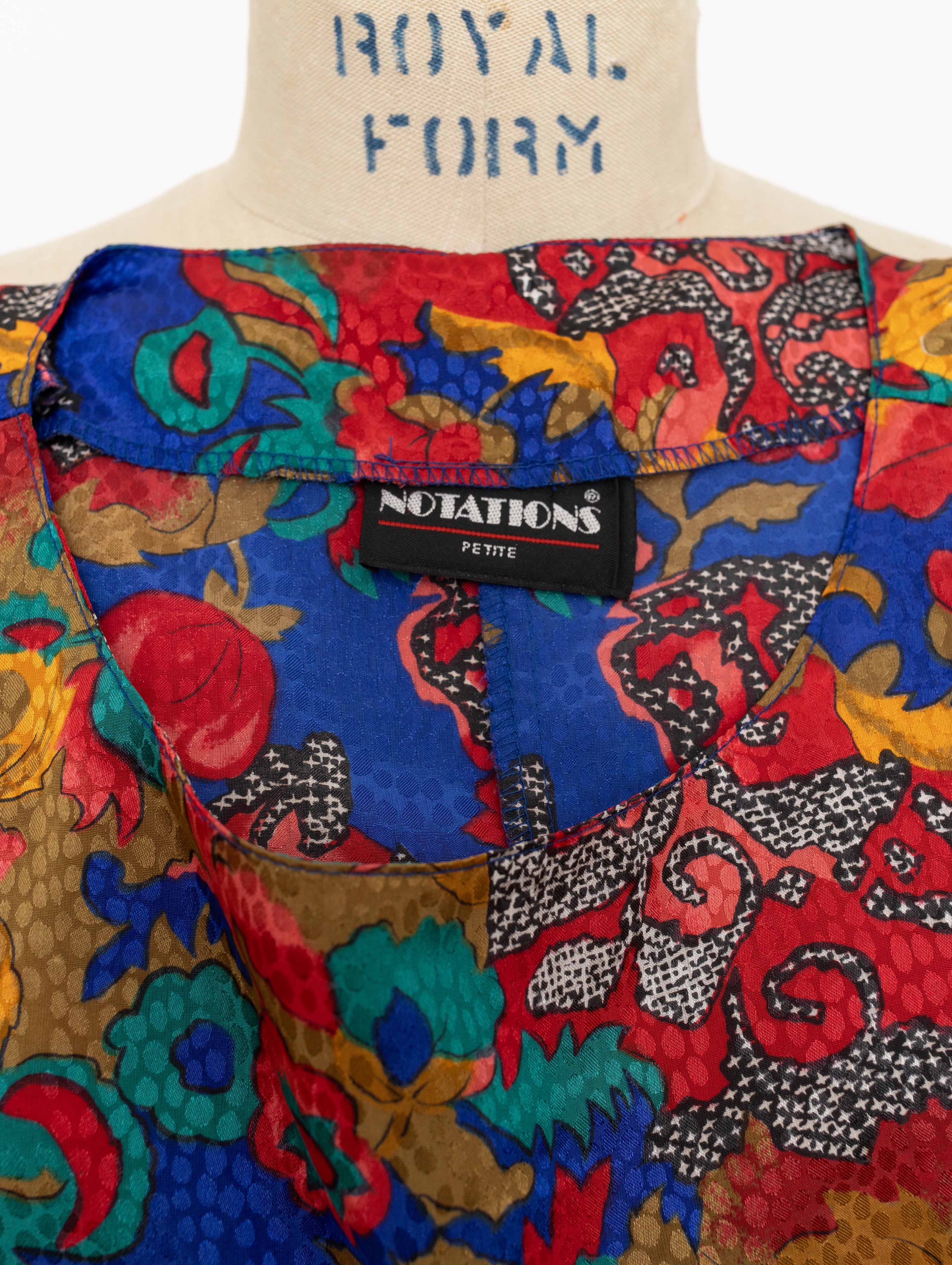 1990s Notations abstract floral paisley short sleeve top 4