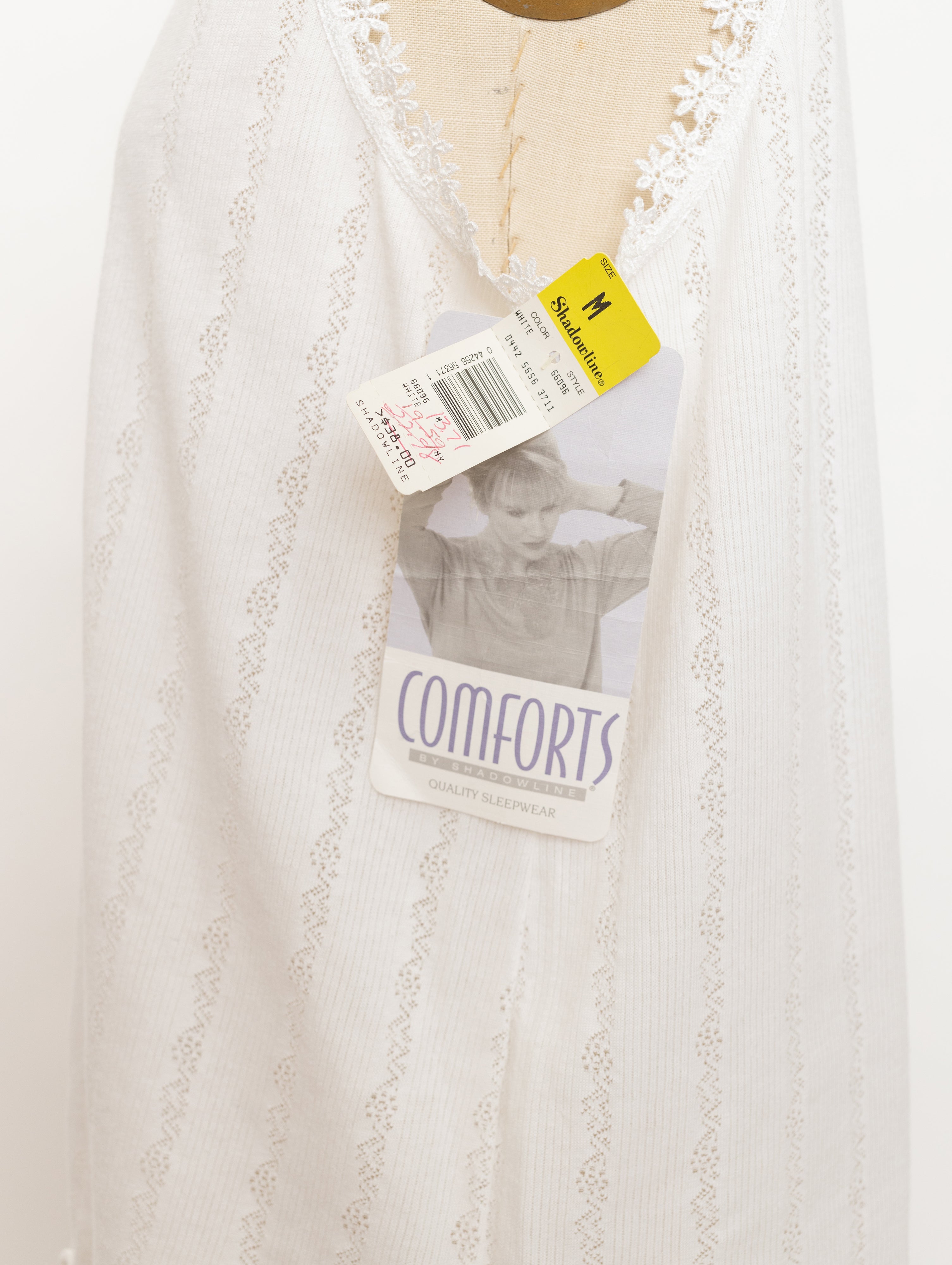 80s 90s white pointelle light blue ribbon sleep top 5