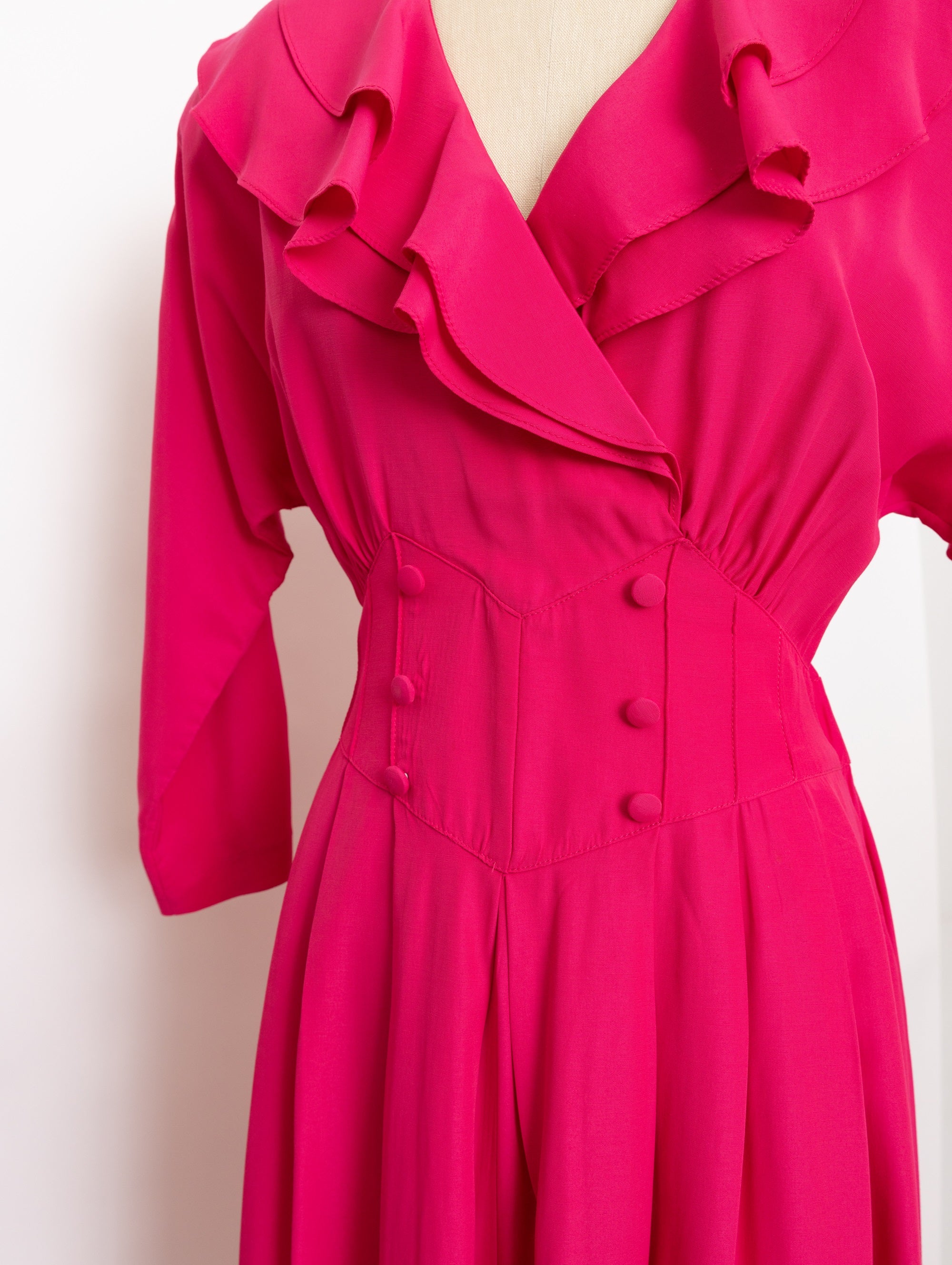 80s/90s fuchsia dawn joy dress