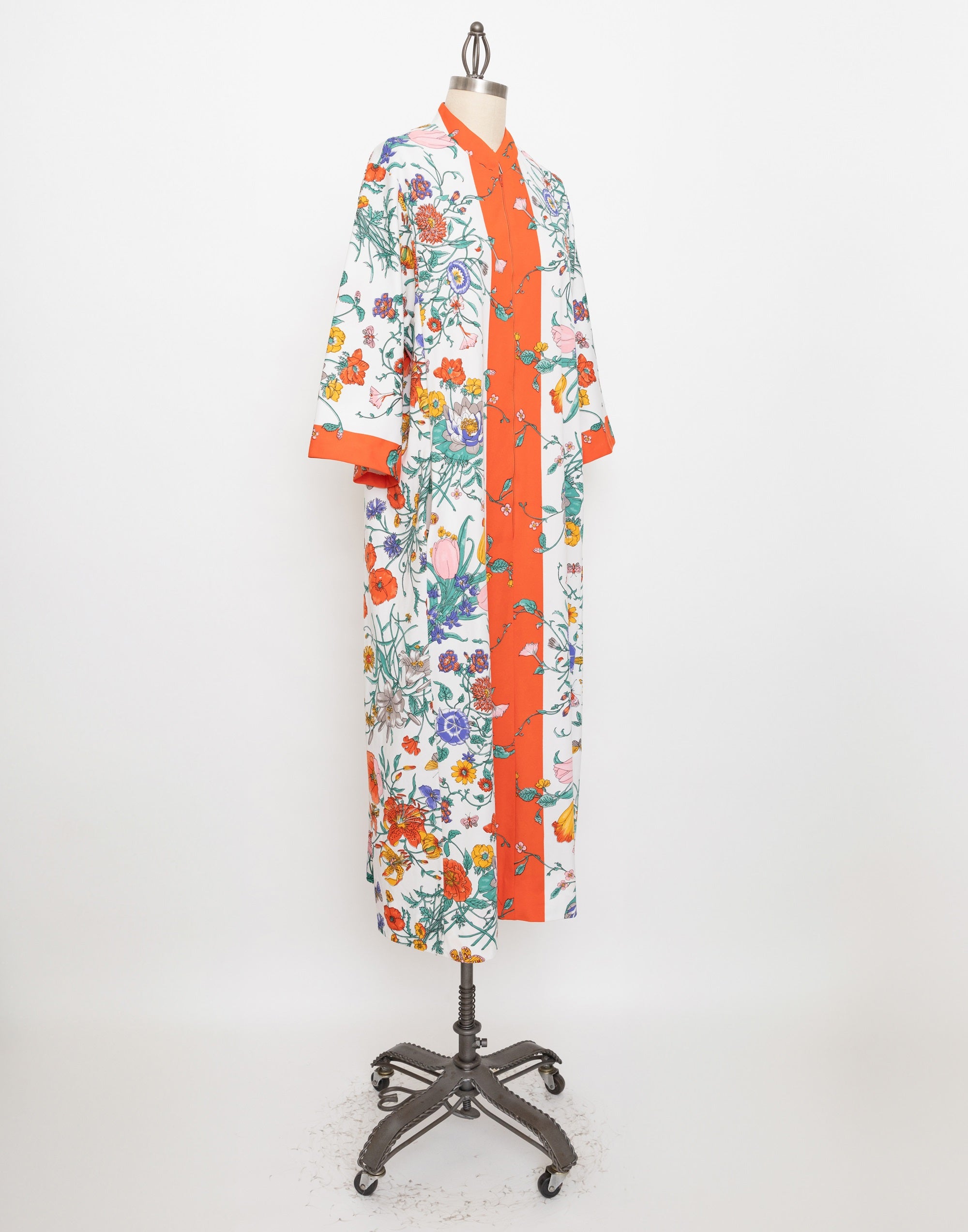 80s evelyn pearson orange floral dress