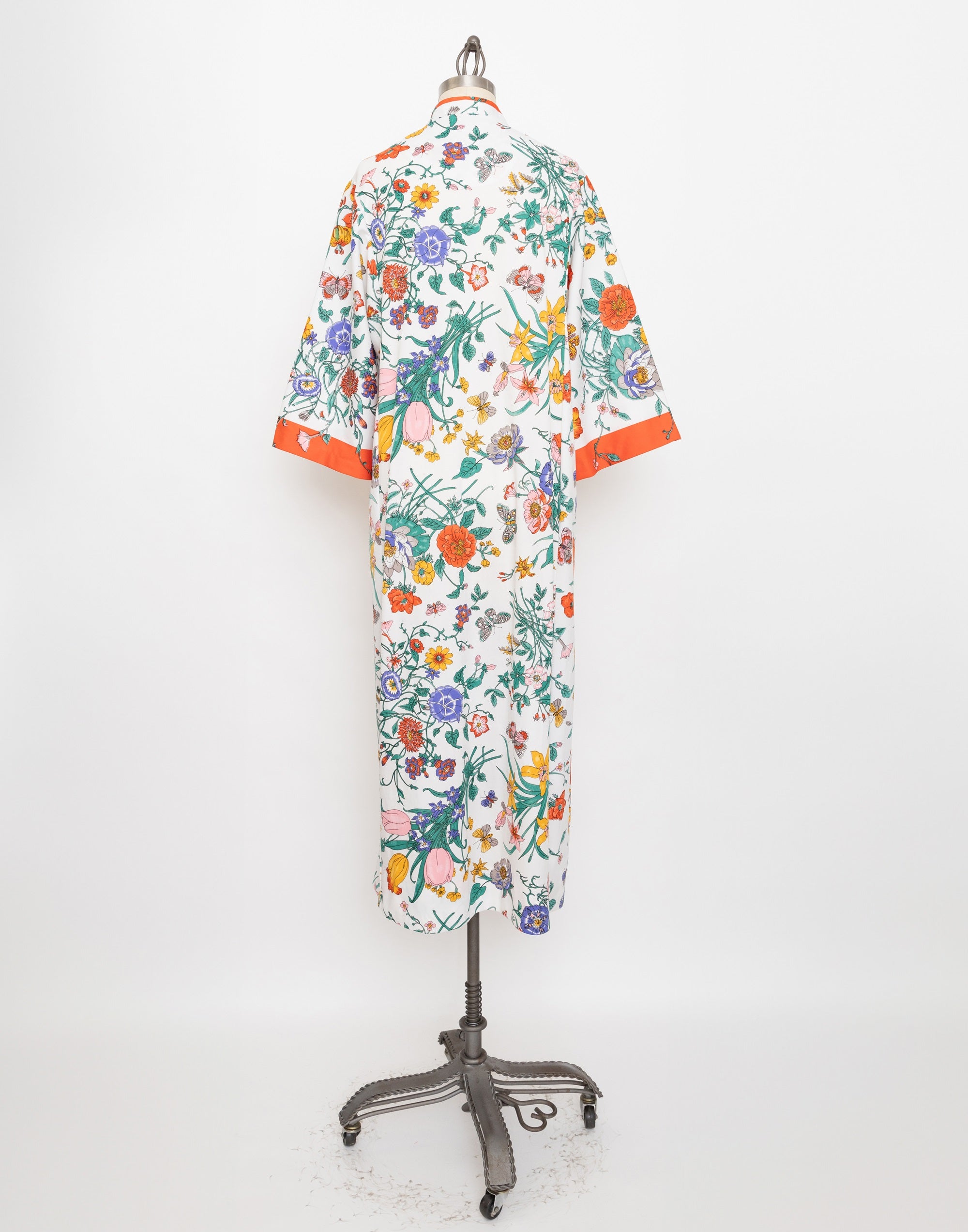 80s evelyn pearson orange floral dress