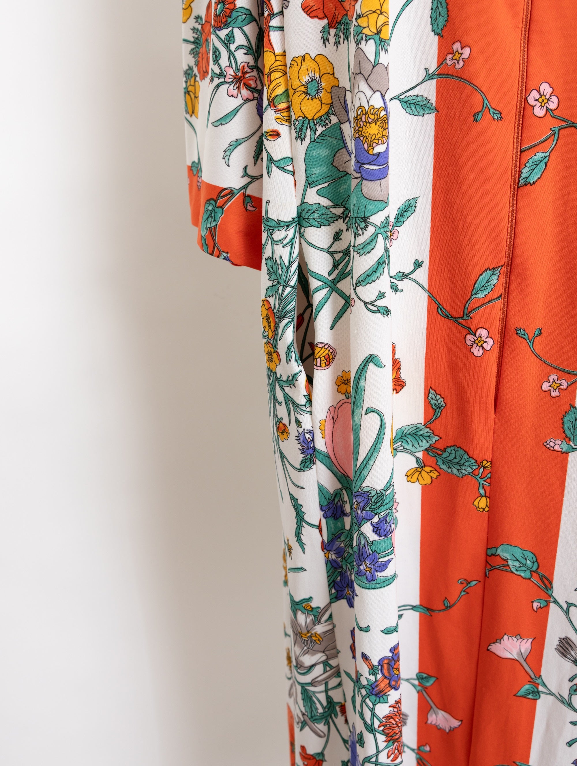 80s evelyn pearson orange floral dress