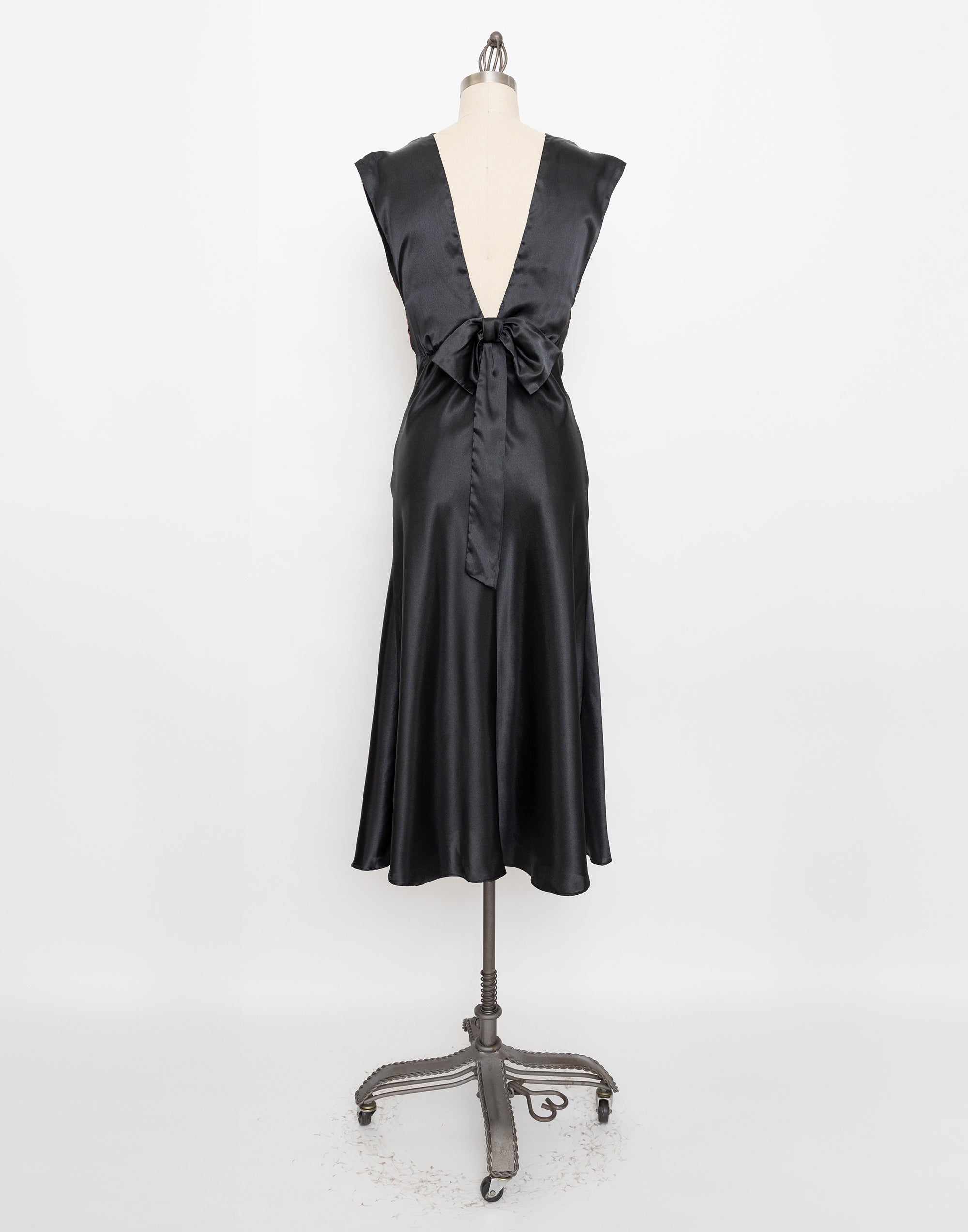 90s victorias secret black floral chiffon satin dress