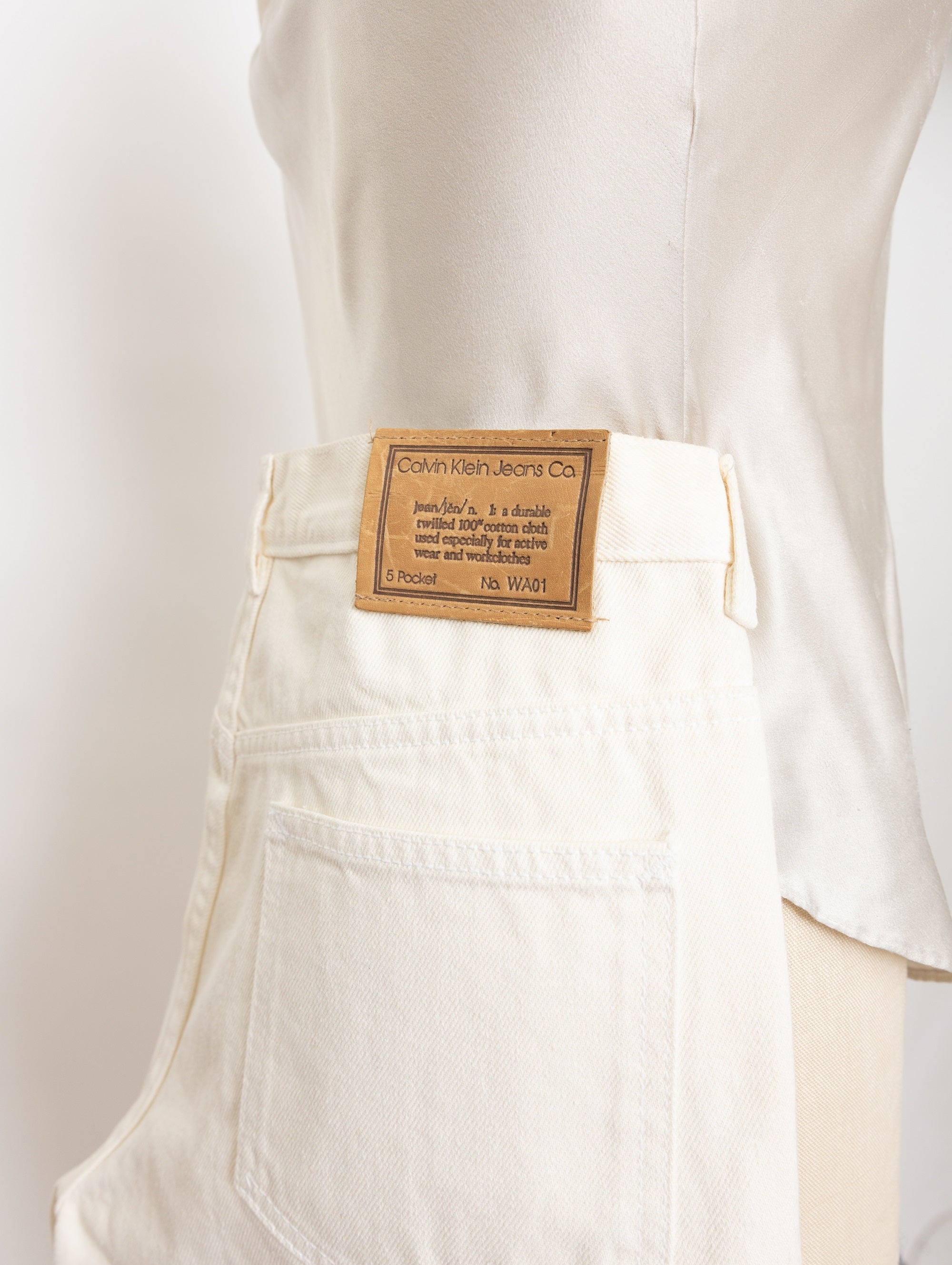 90s calvin klein off white jeans