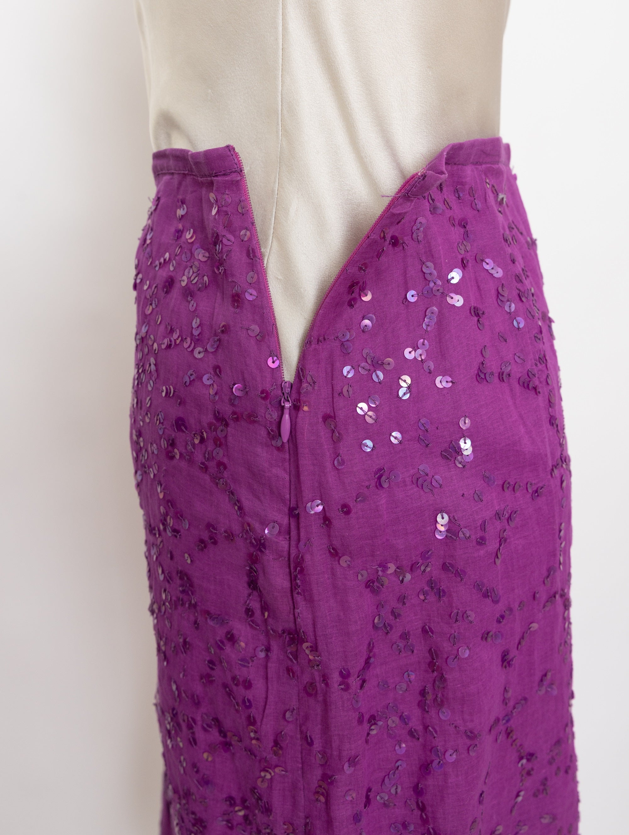 Y2K french connection purple sequin skirt