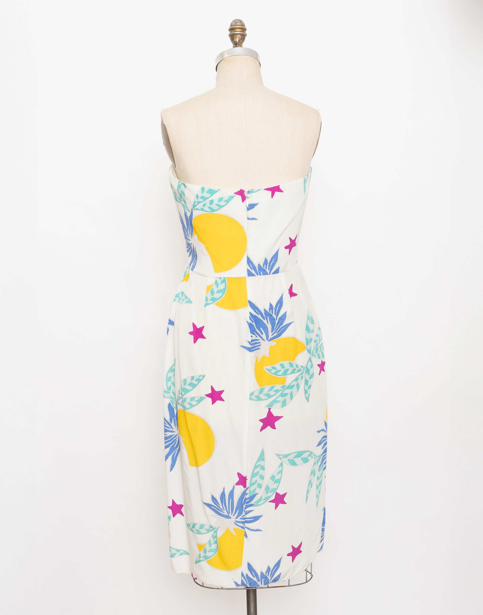90s sweetheart tie front white floral dress