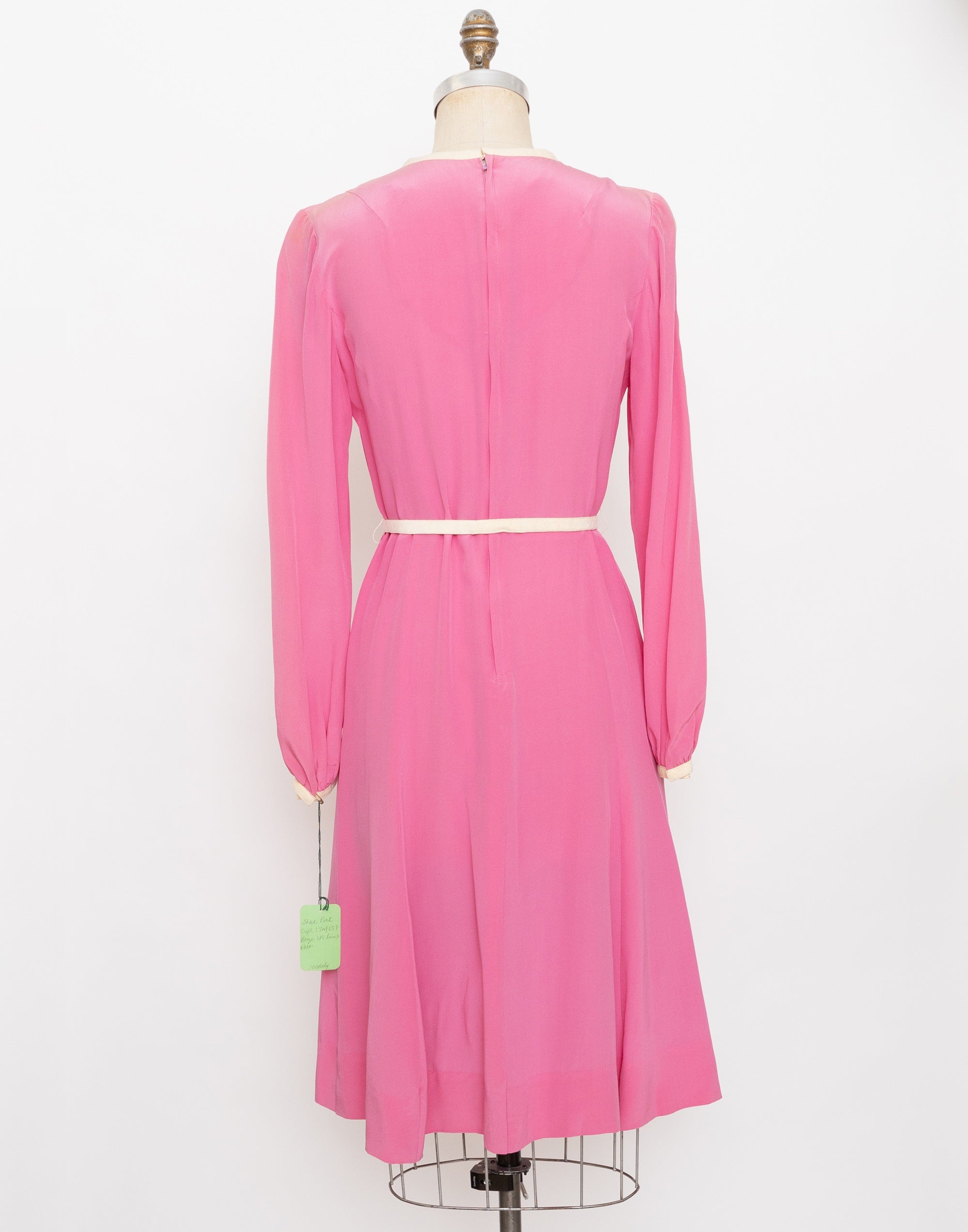 60s robert leonard pink long sleeve dress