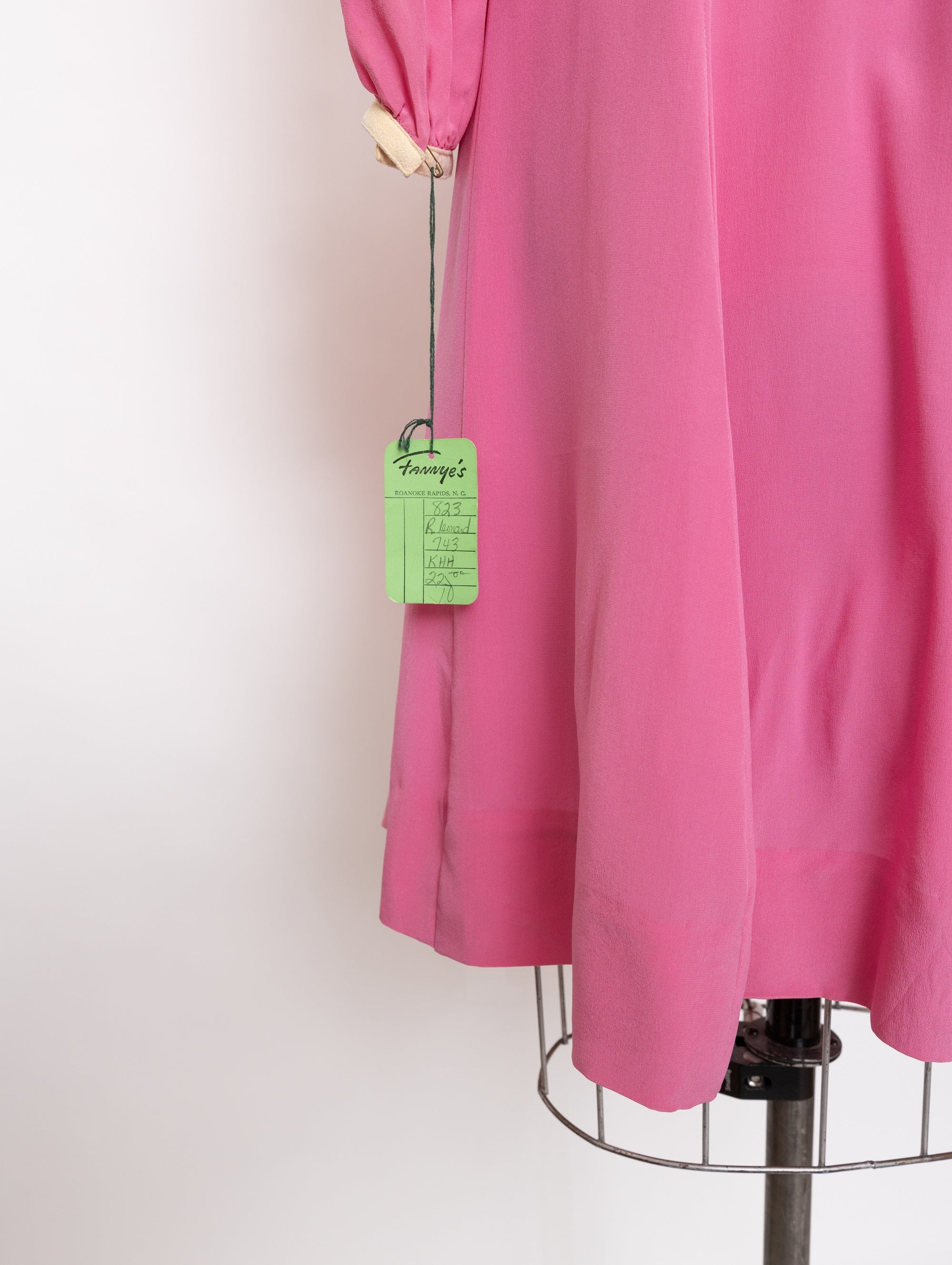 60s robert leonard pink long sleeve dress
