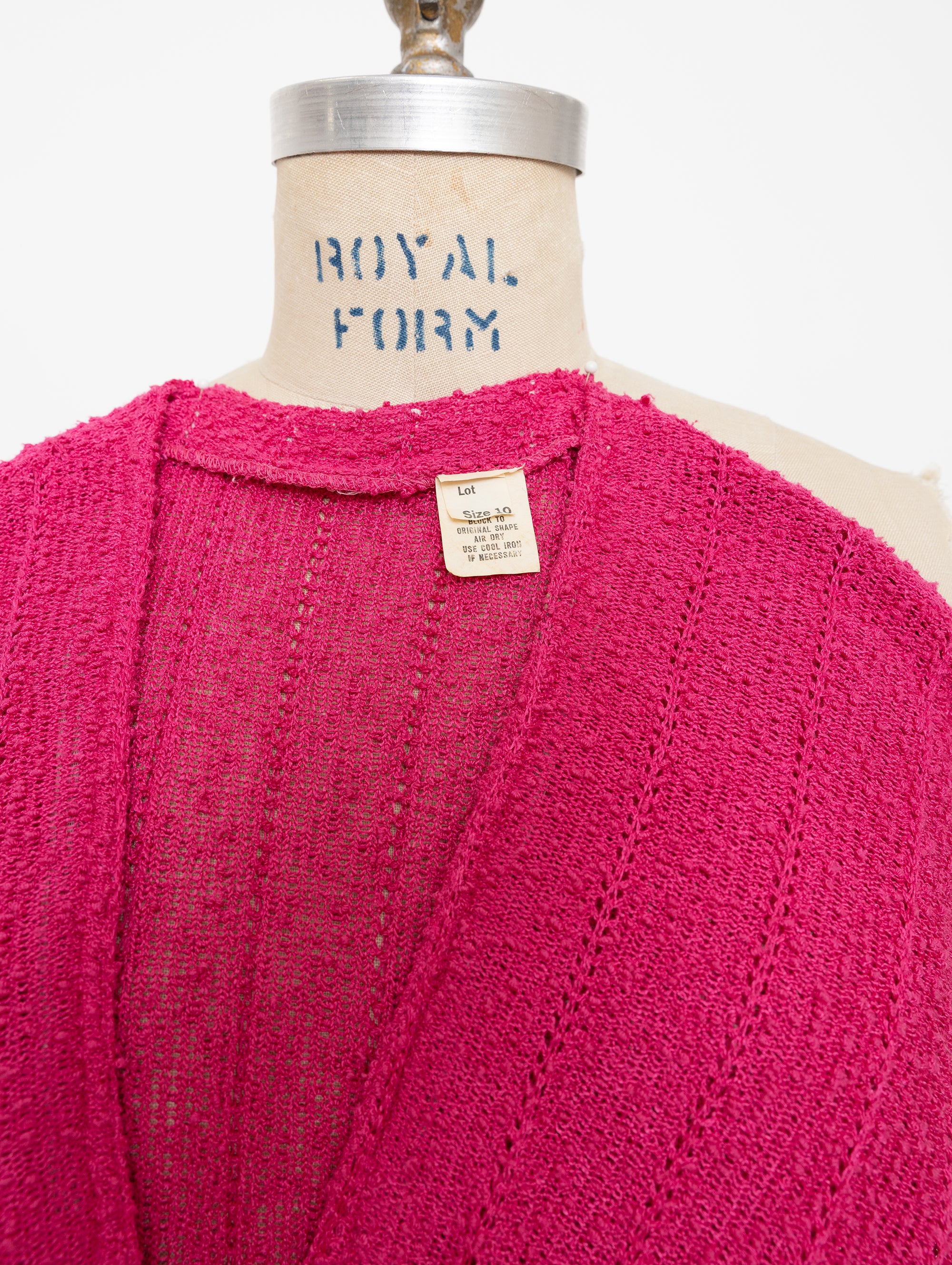 70s/80s fuchsia knit wrap dress