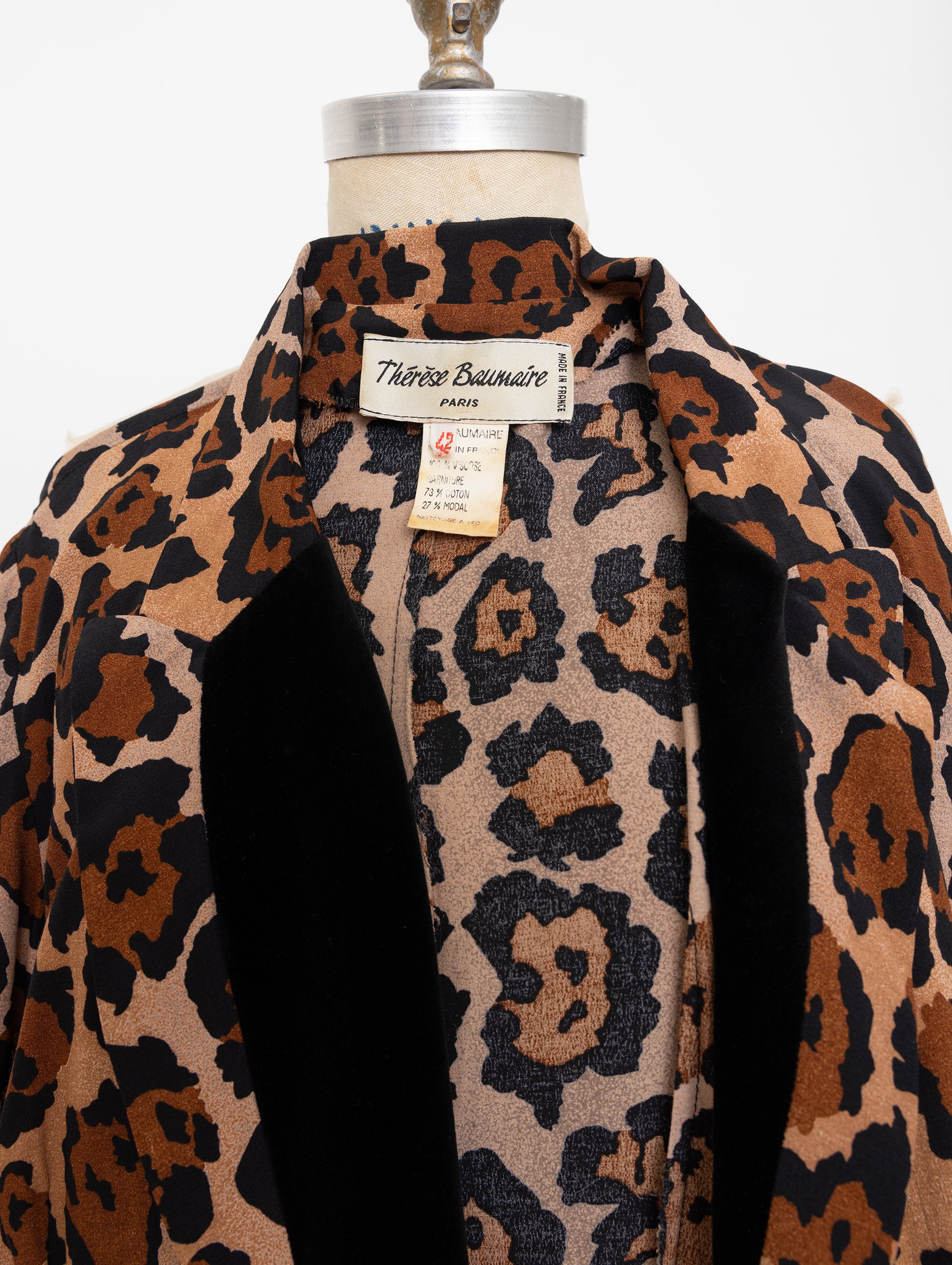 90s therese baumaire leopard print blazer dress