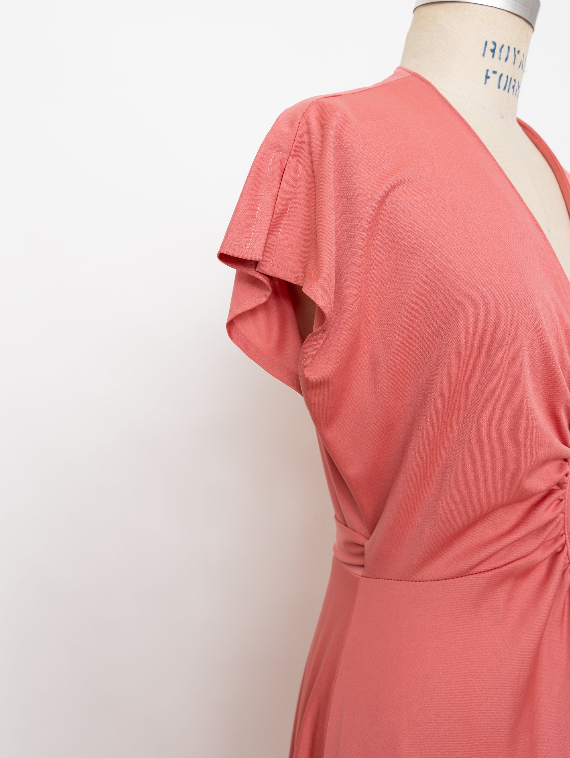 70s jody t dark pink wrap dress