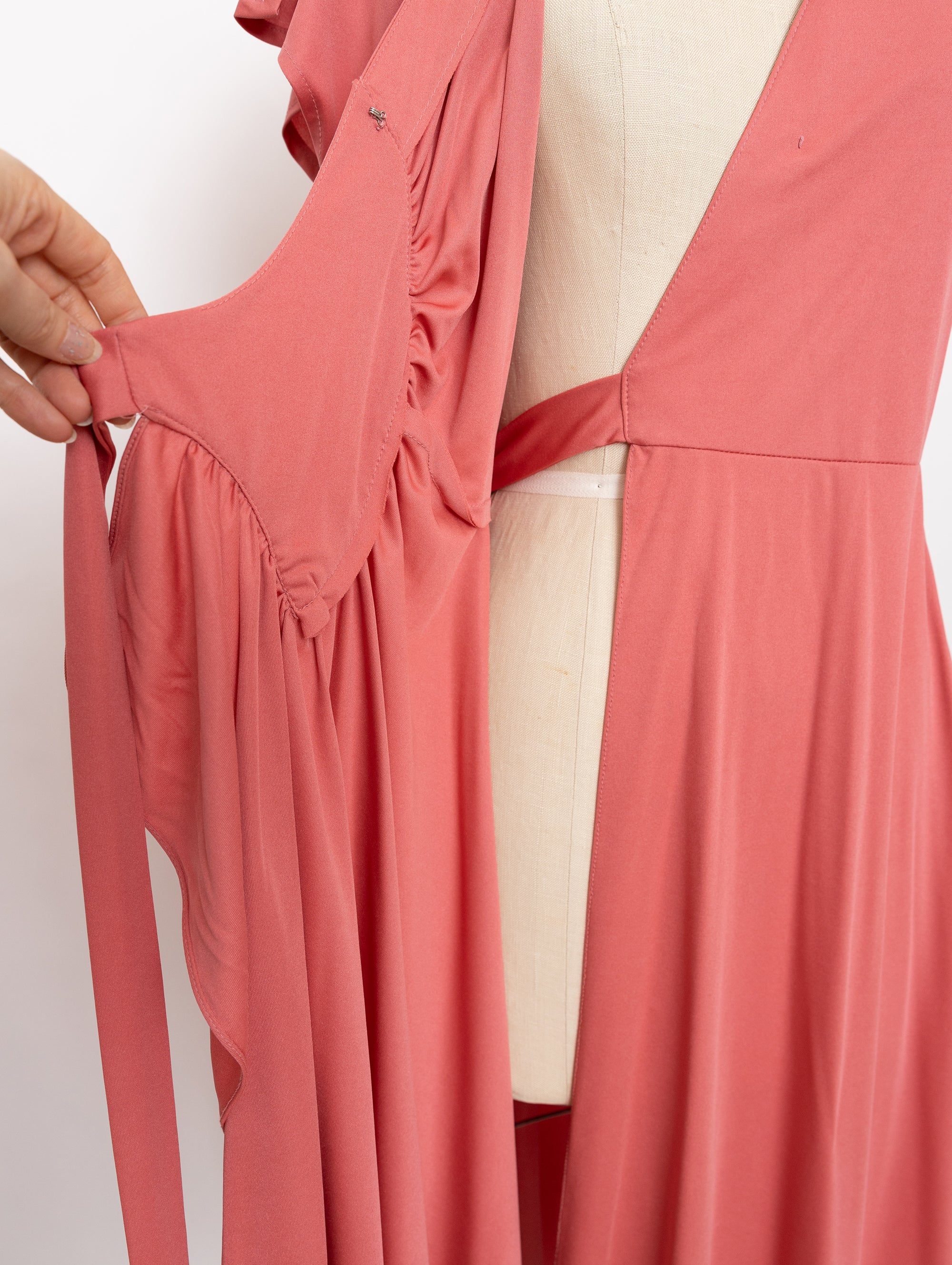 70s jody t dark pink wrap dress