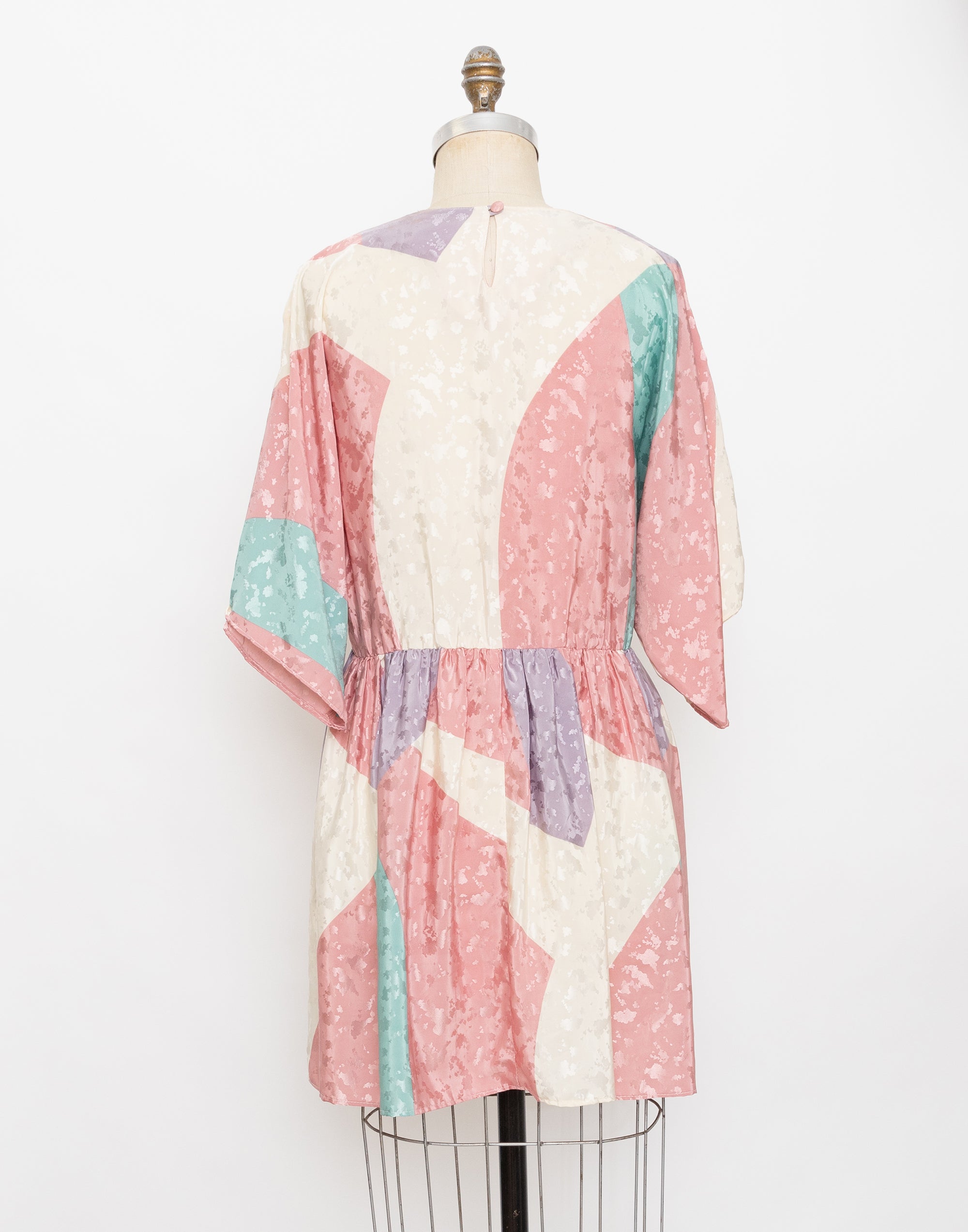 80s caron abstract pastel print dress