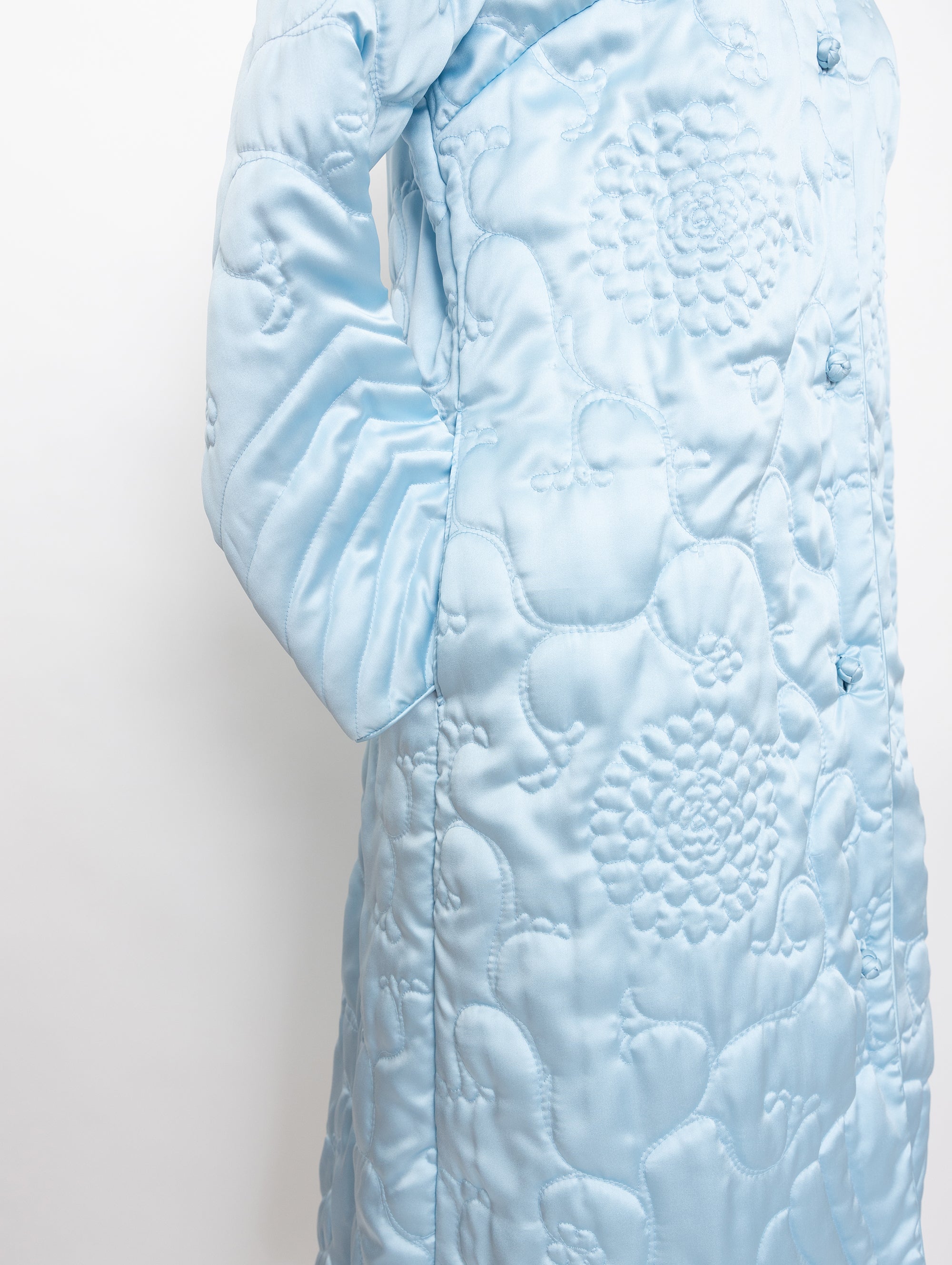 60s/70s light blue satin robe jacket