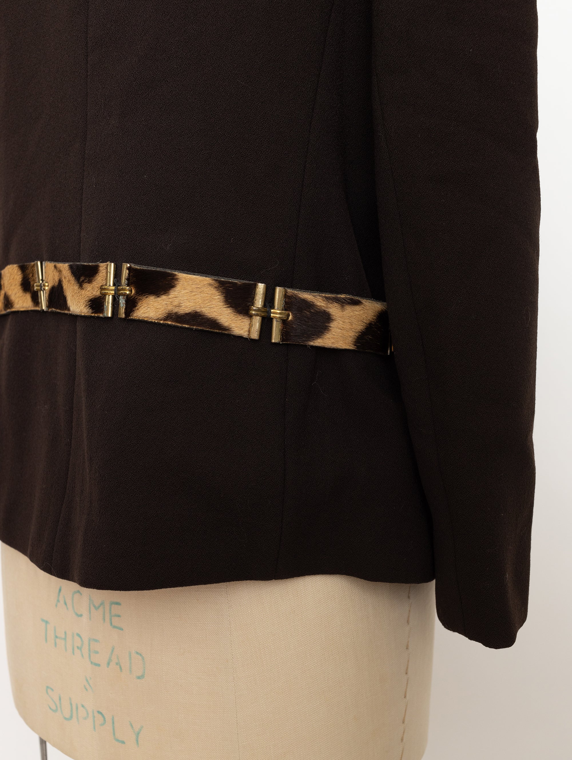 60s john wanamaker brown double breasted fur collar jacket