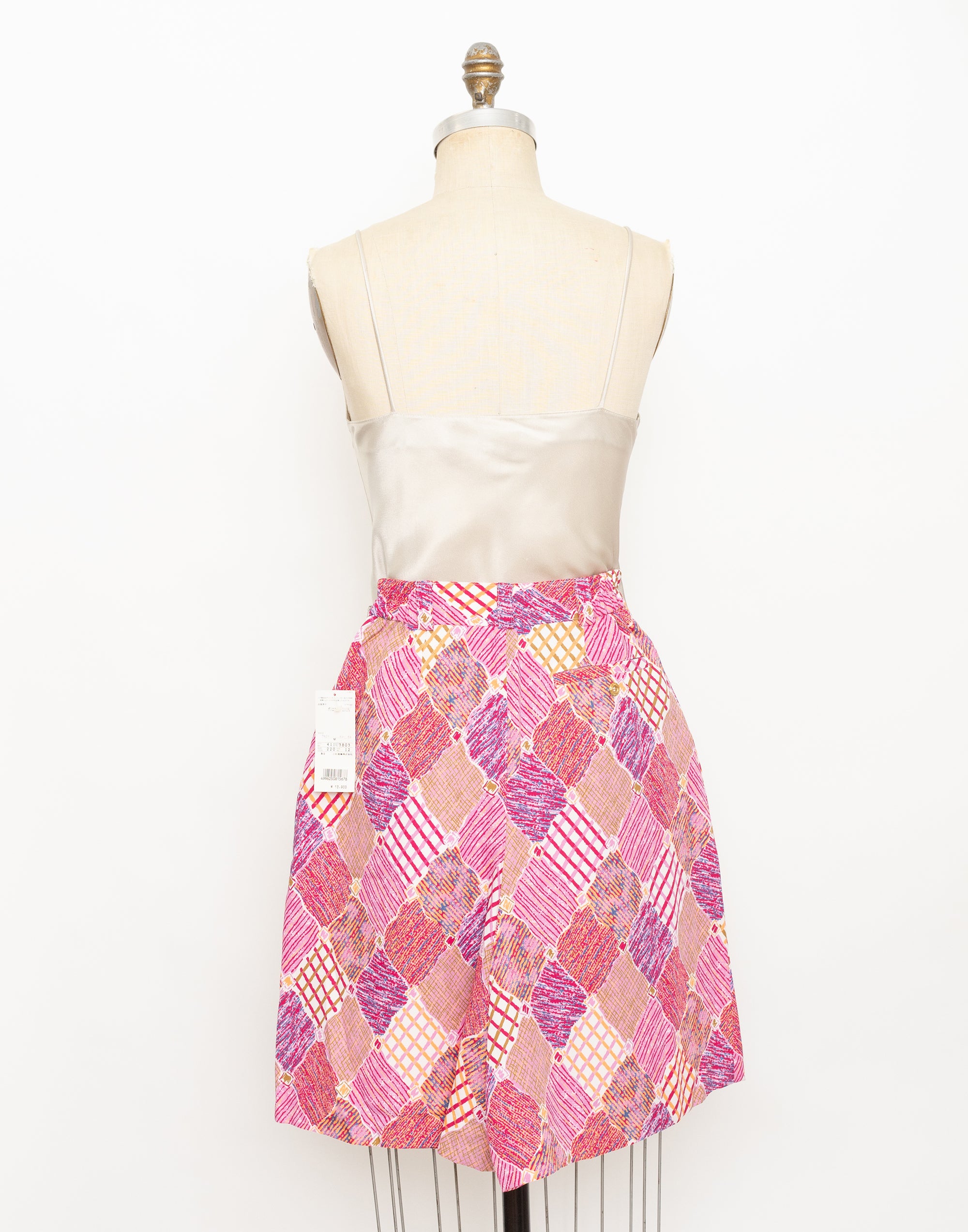 70s/80s jantzen pink abstract patchwork print bermuda shorts
