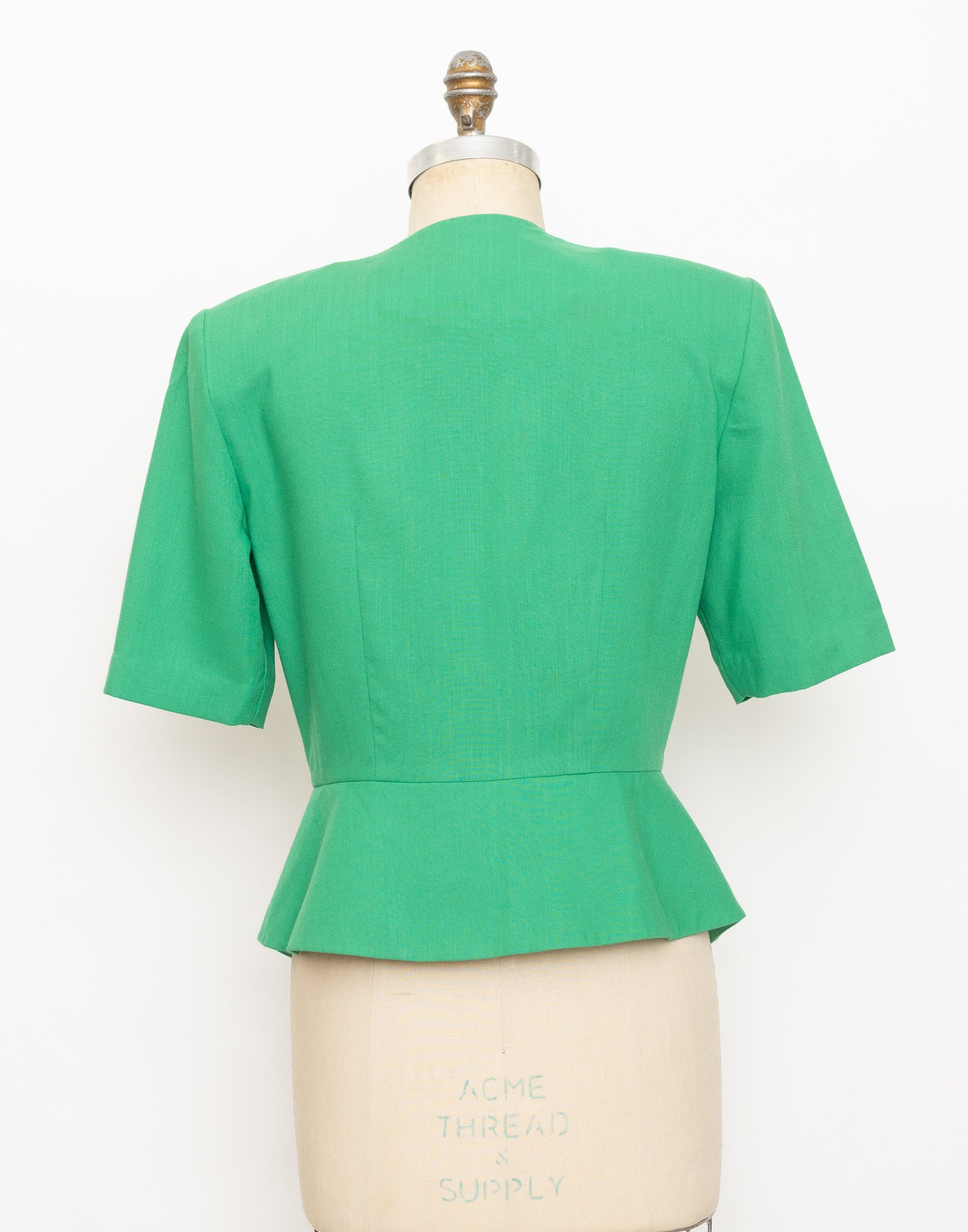 80s caron green blazer top