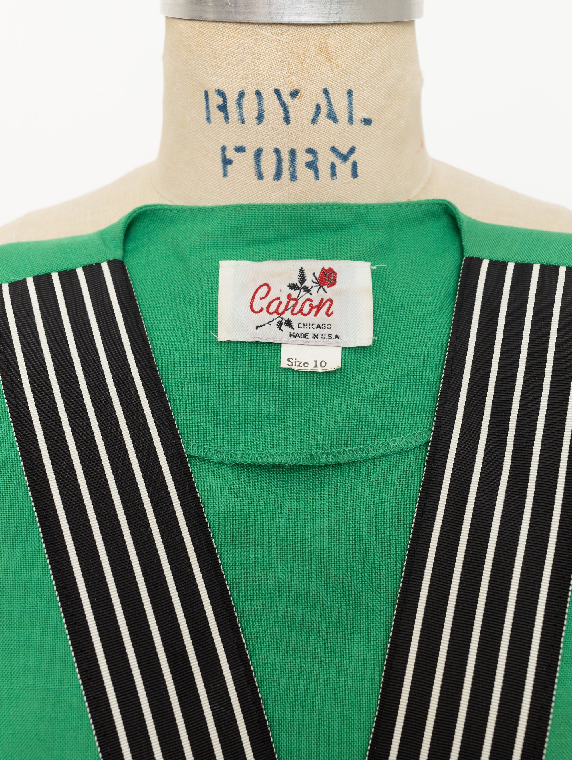 80s caron green blazer top
