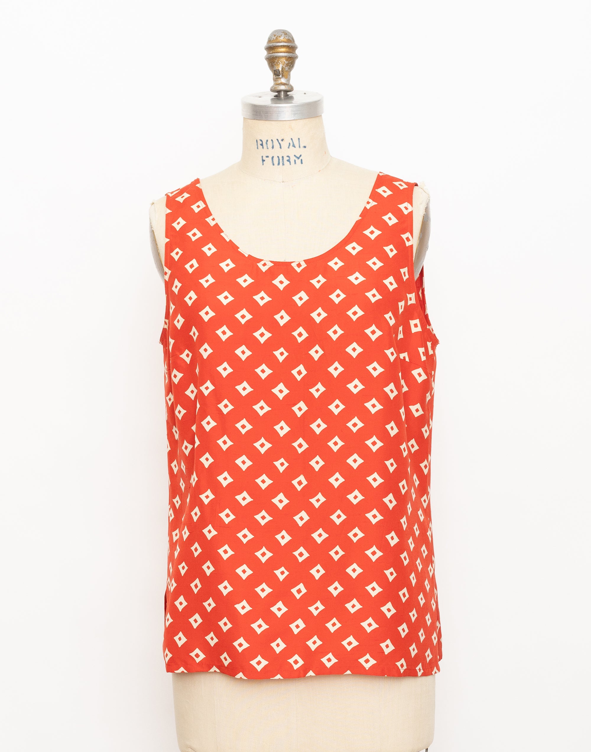 90s guy laroche red diamond tank top