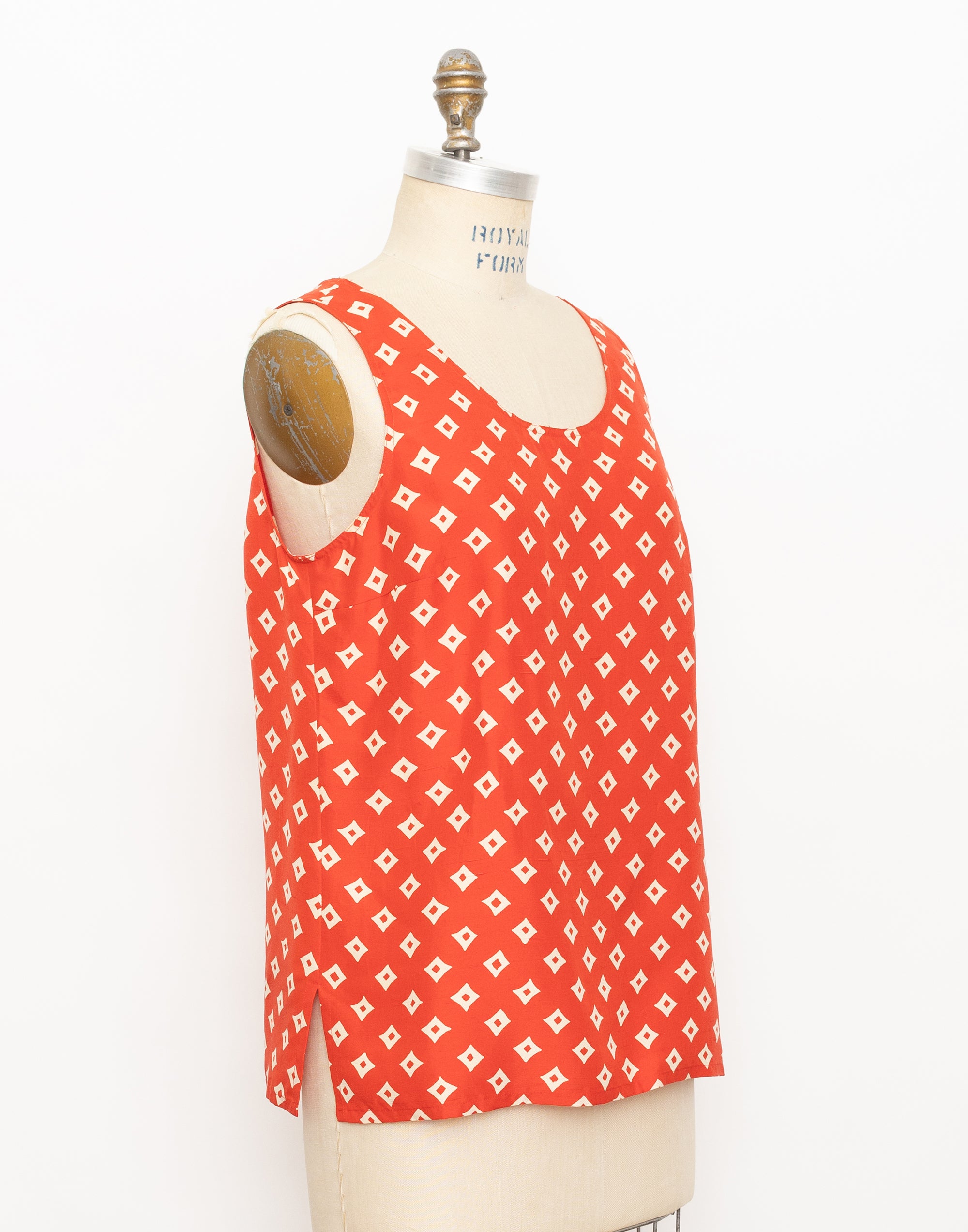 90s guy laroche red diamond tank top