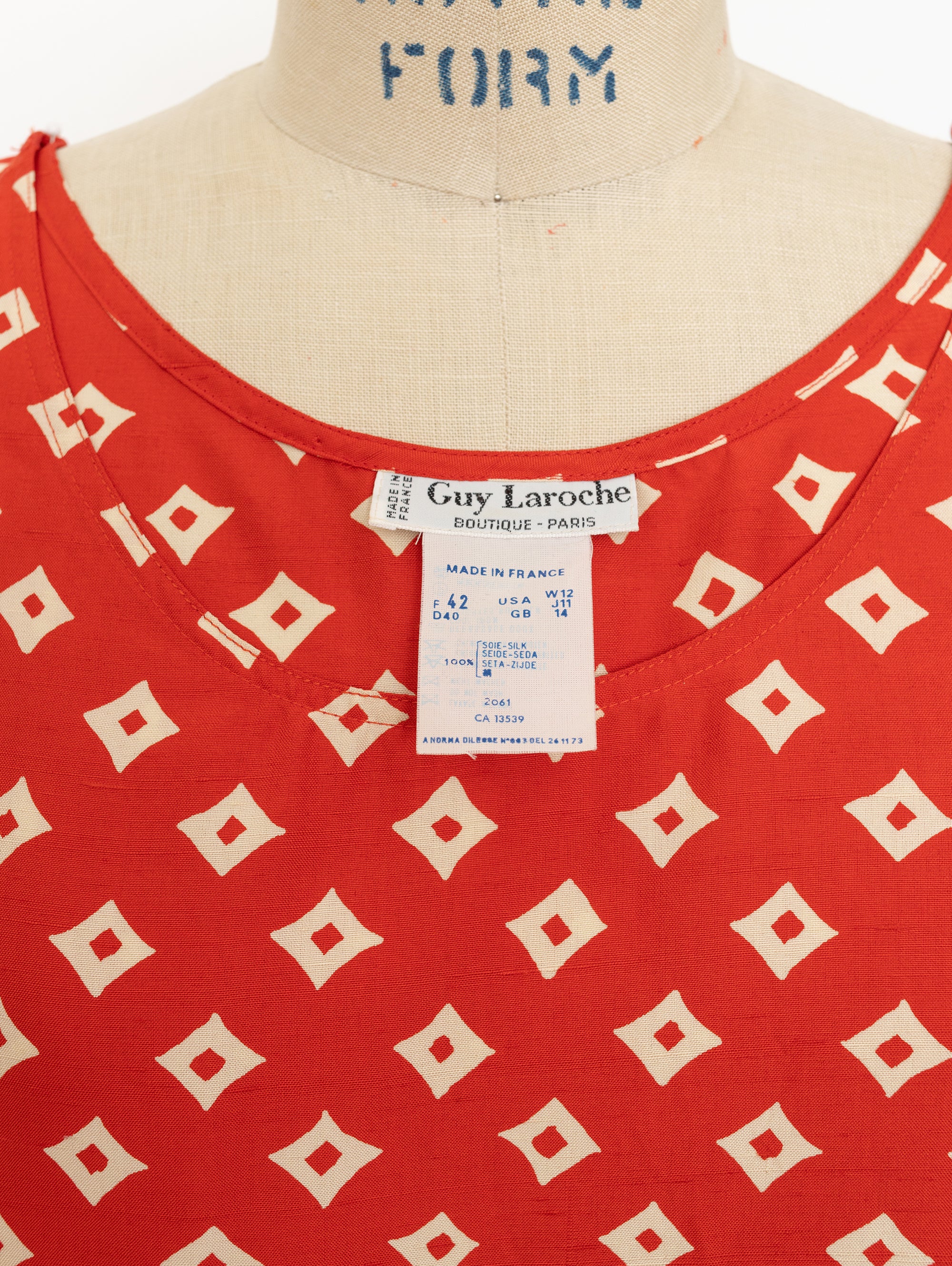 90s guy laroche red diamond tank top