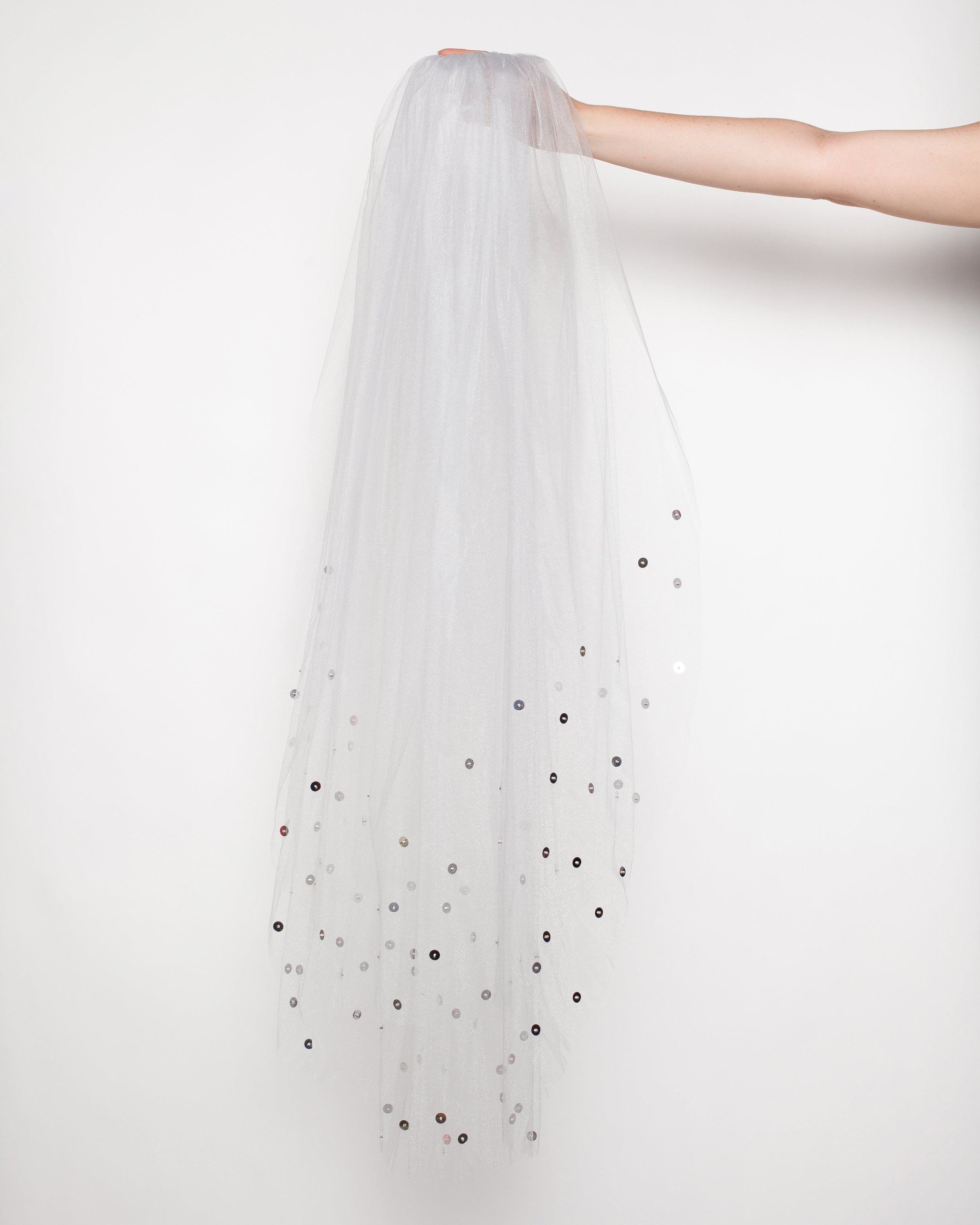 silver sequin wedding veil by miss tashina 2