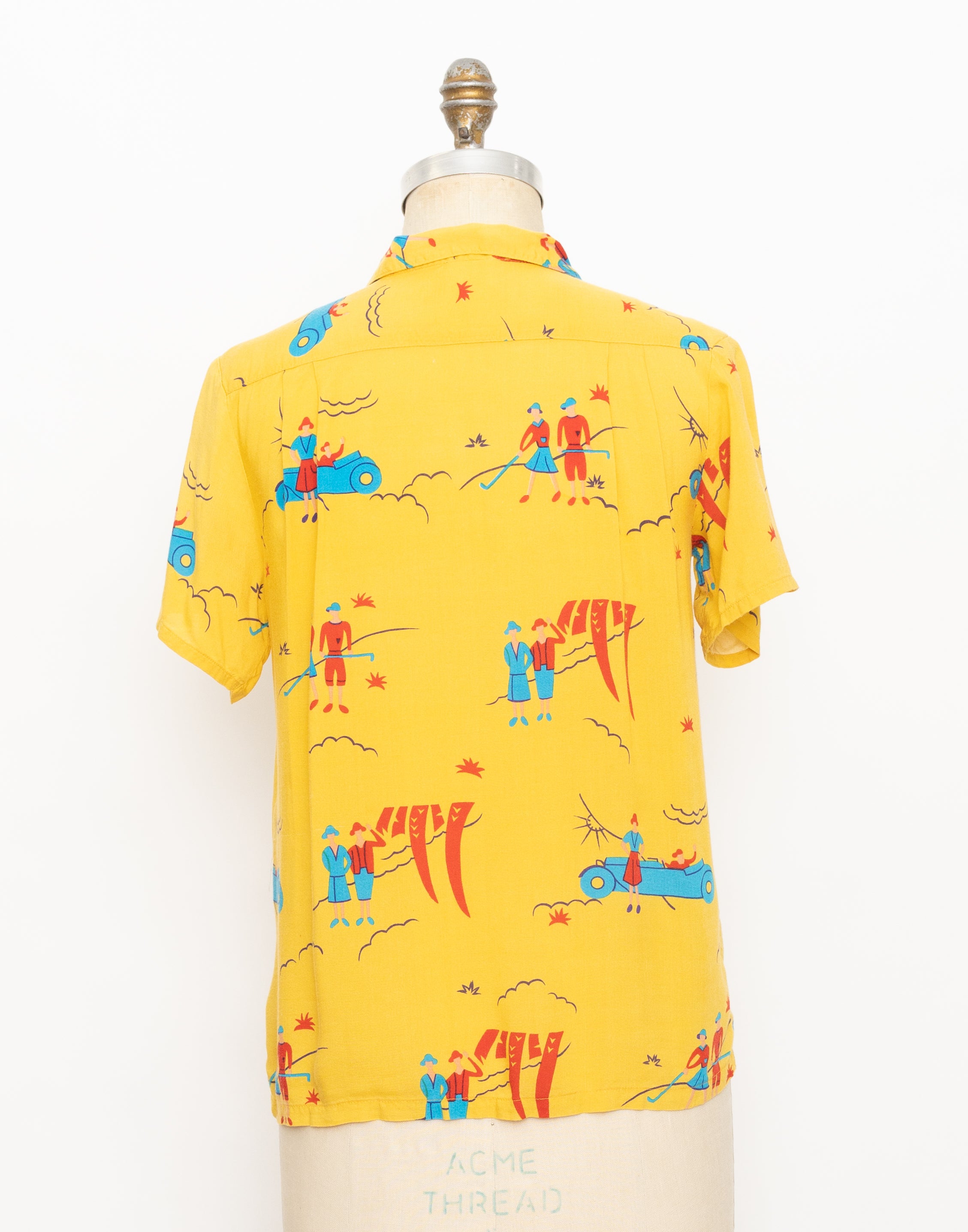 1990s Brittania vintage golfcar print button down shirt 3