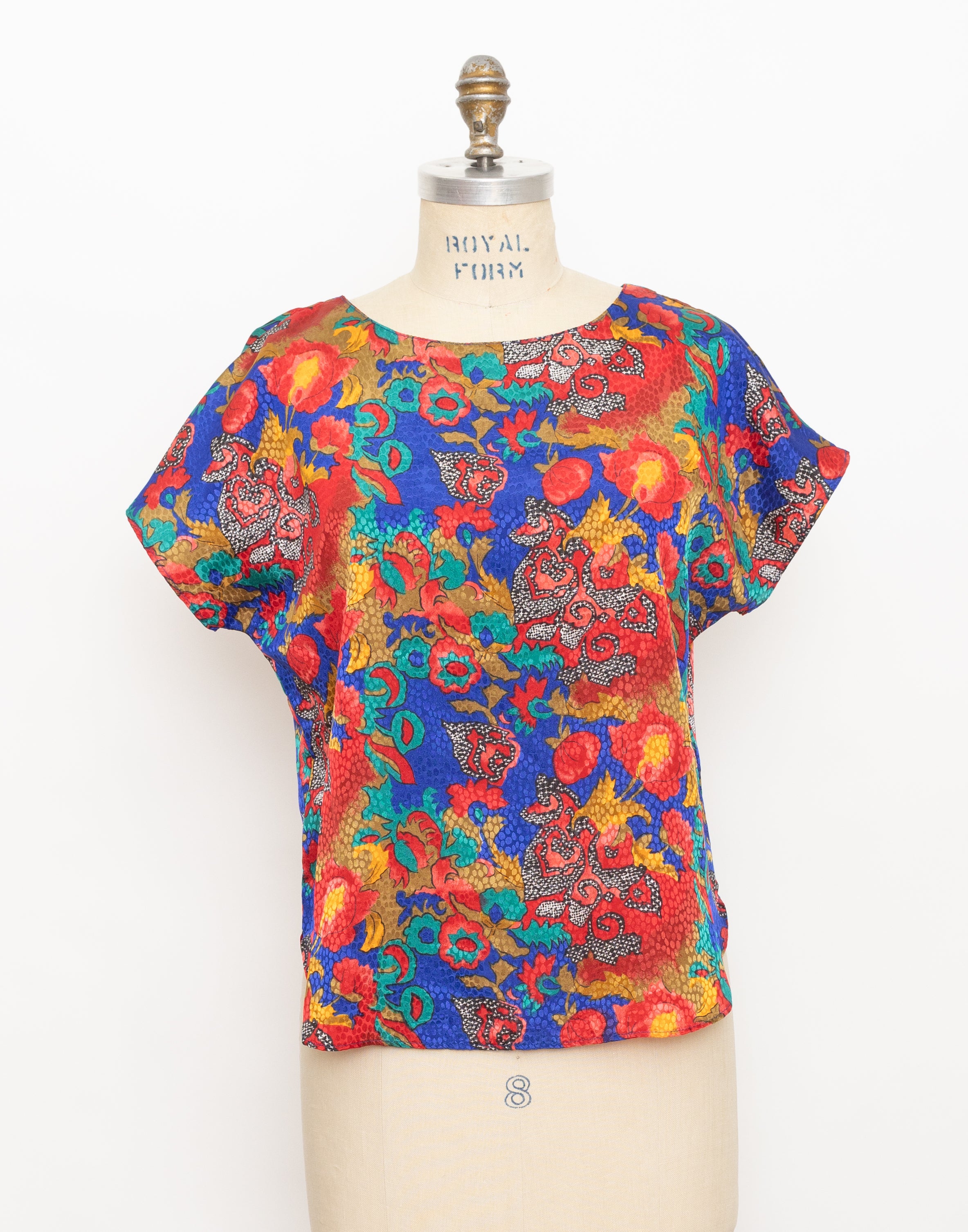 1990s Notations abstract floral paisley short sleeve top 1
