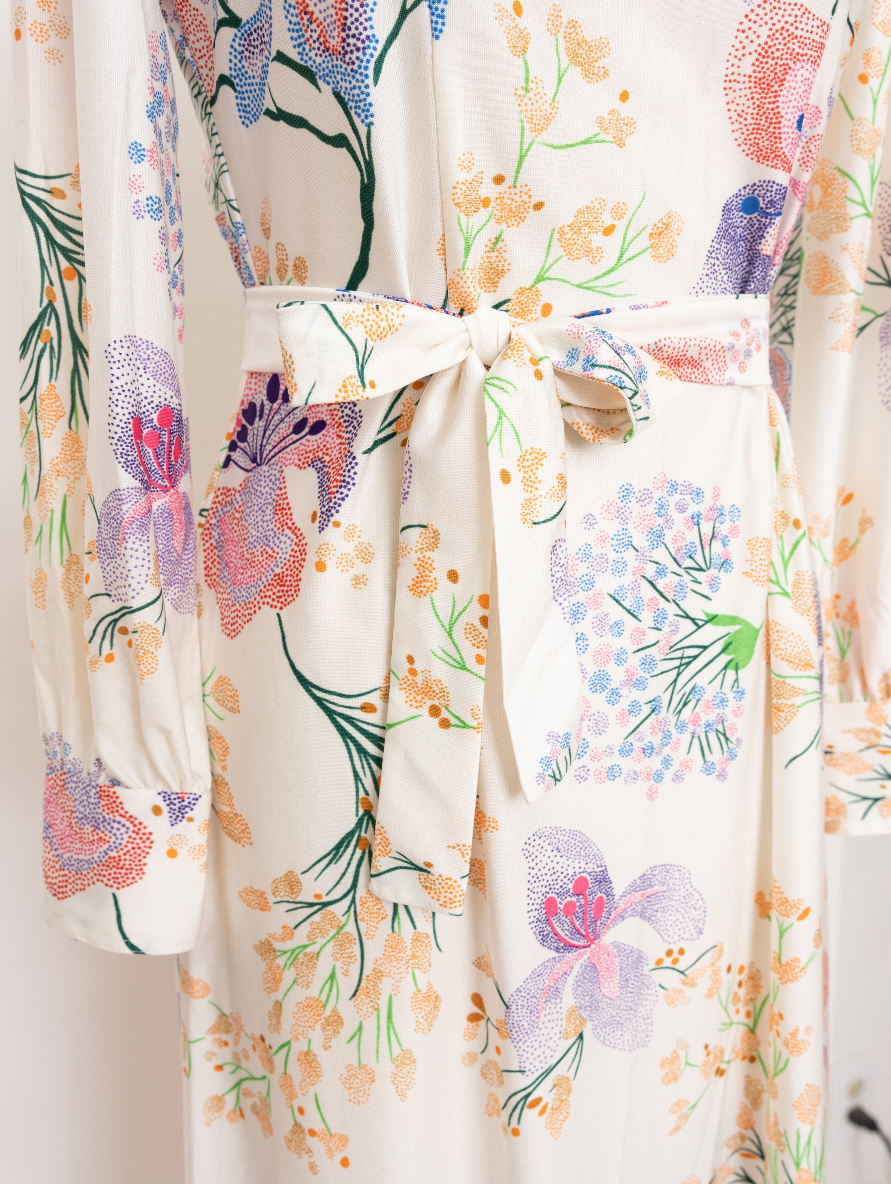 60s/70s schrader sport button up floral print maxi dress