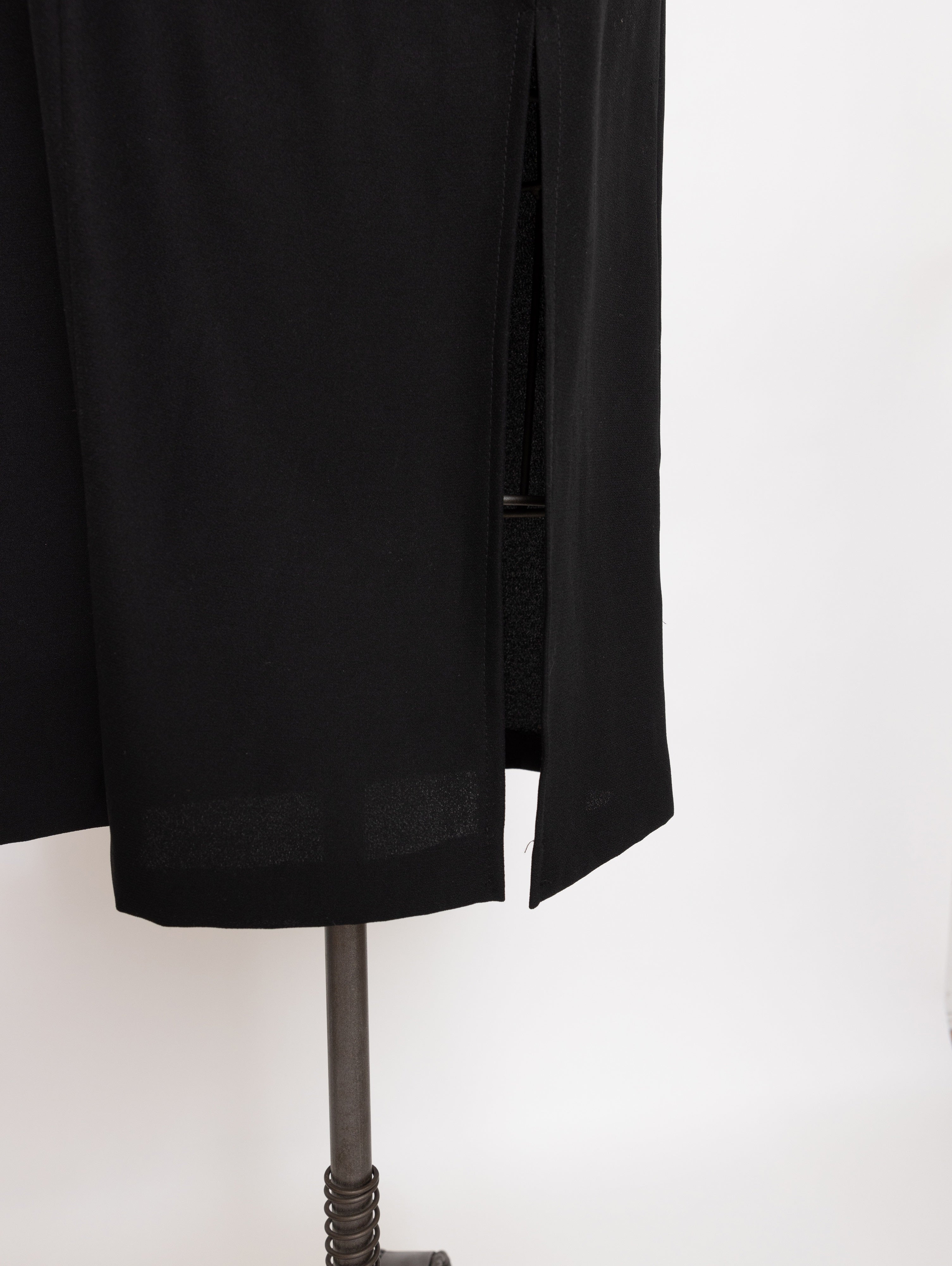 90s black criss cross neckline sleeveless midi dress