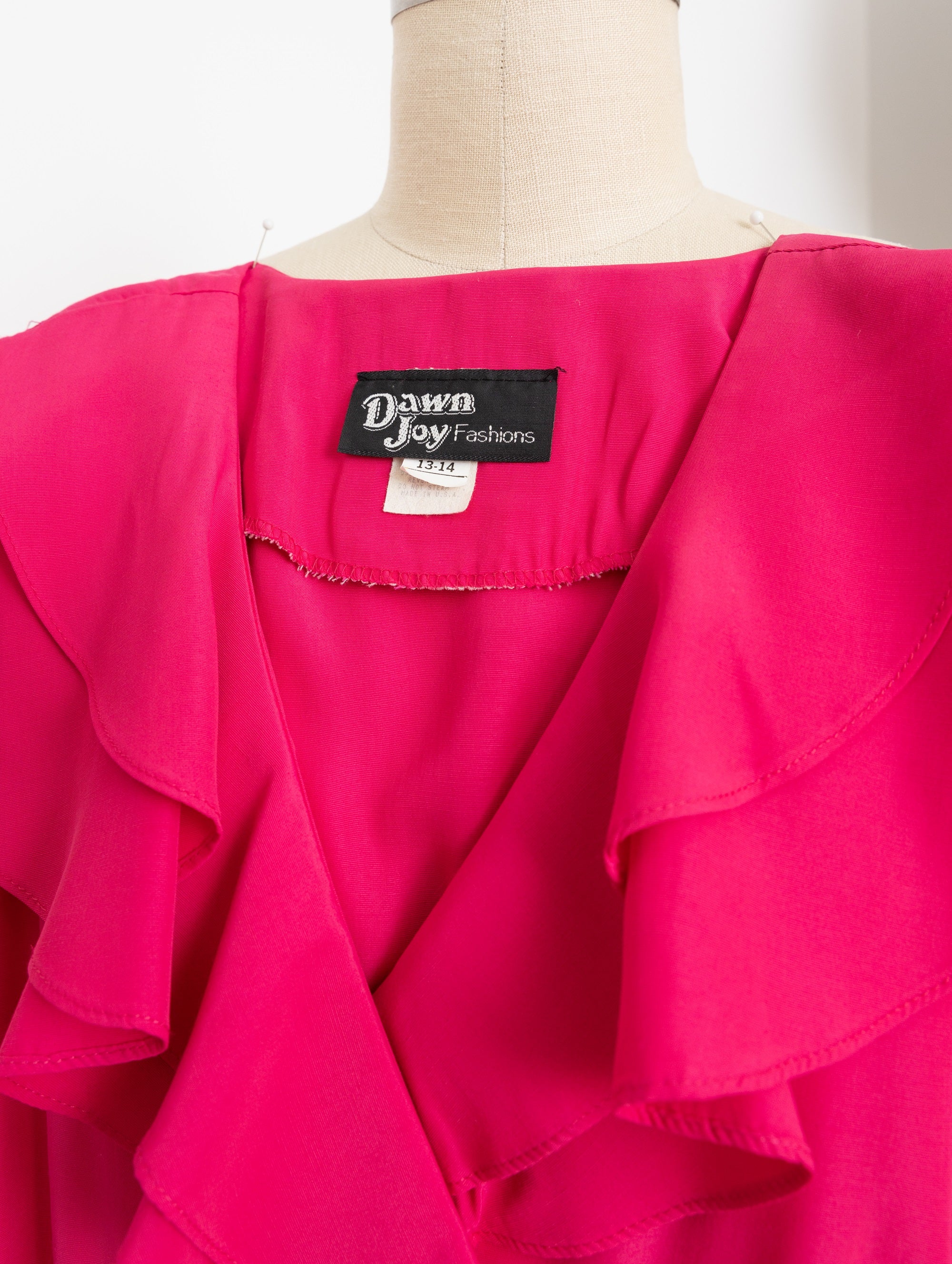 80s/90s fuchsia dawn joy dress