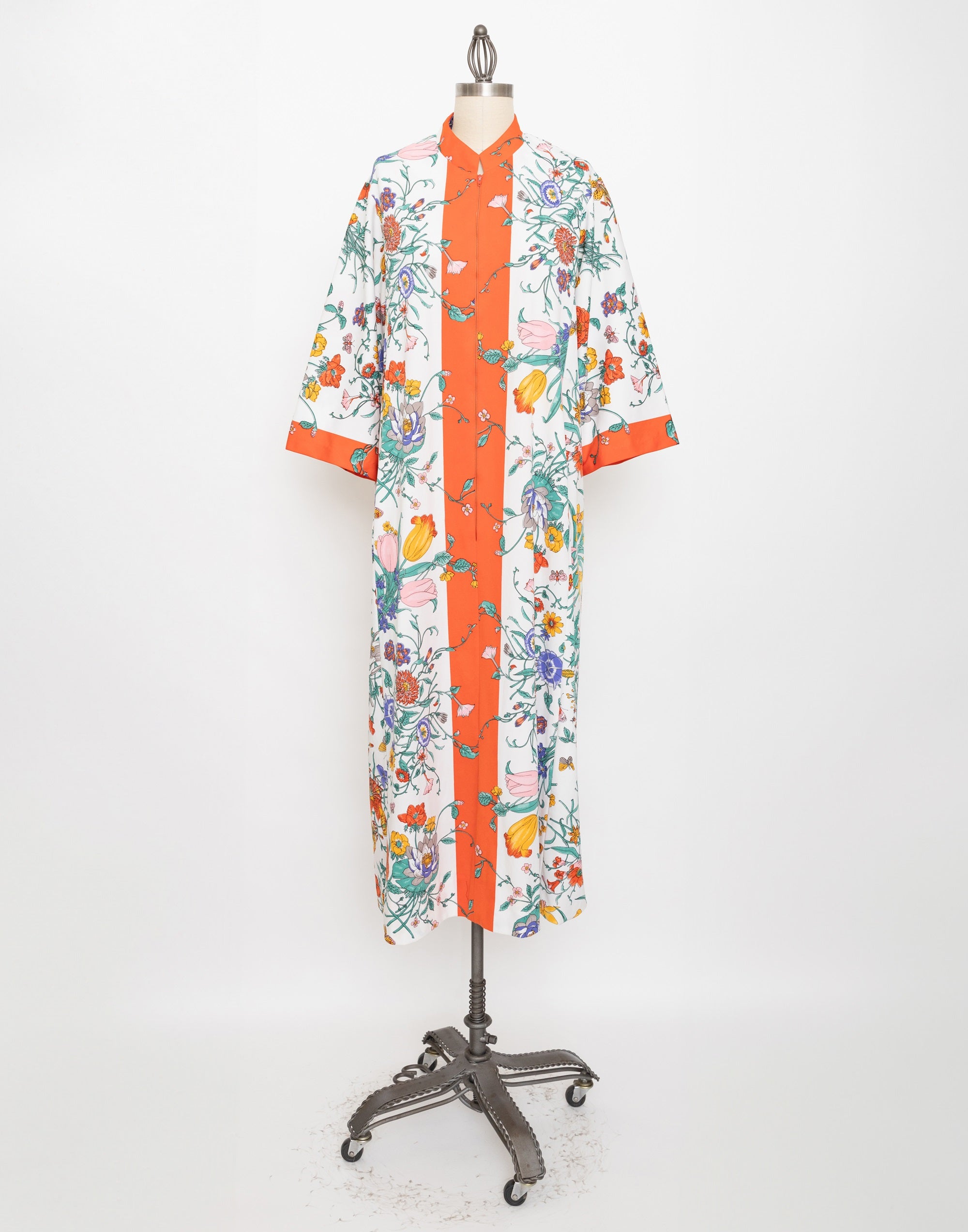 80s evelyn pearson orange floral dress