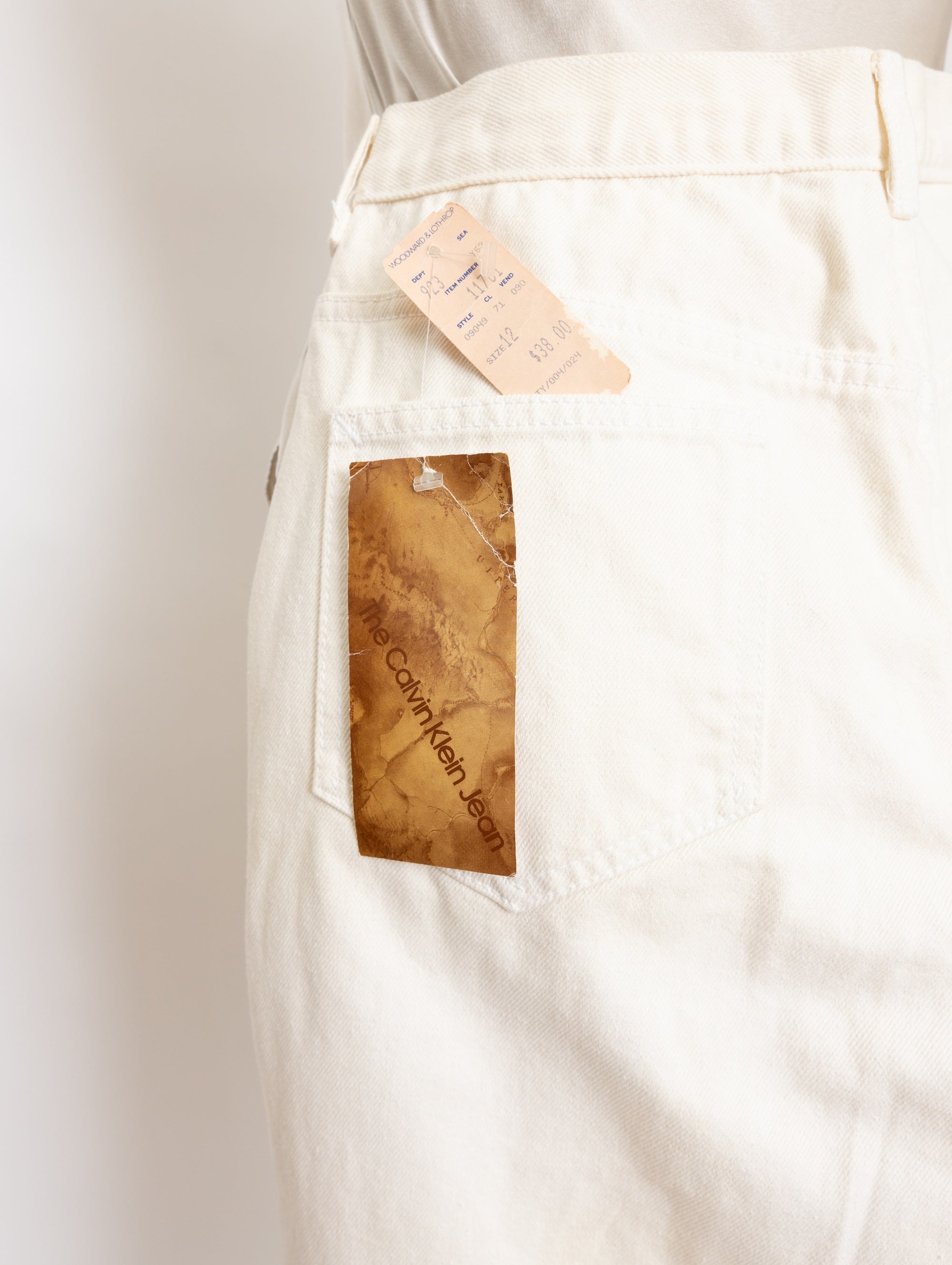 90s calvin klein off white jeans