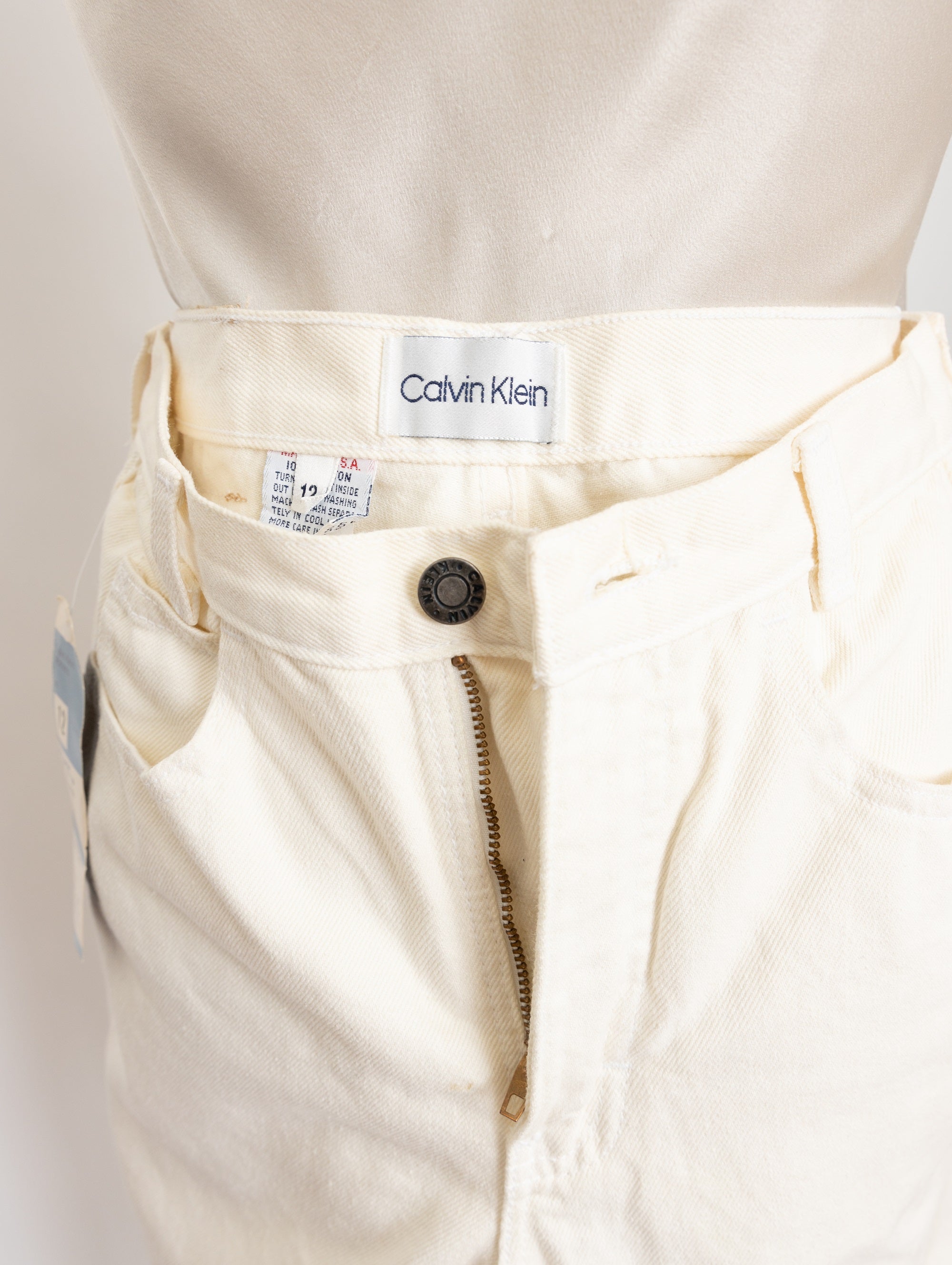 90s calvin klein off white jeans