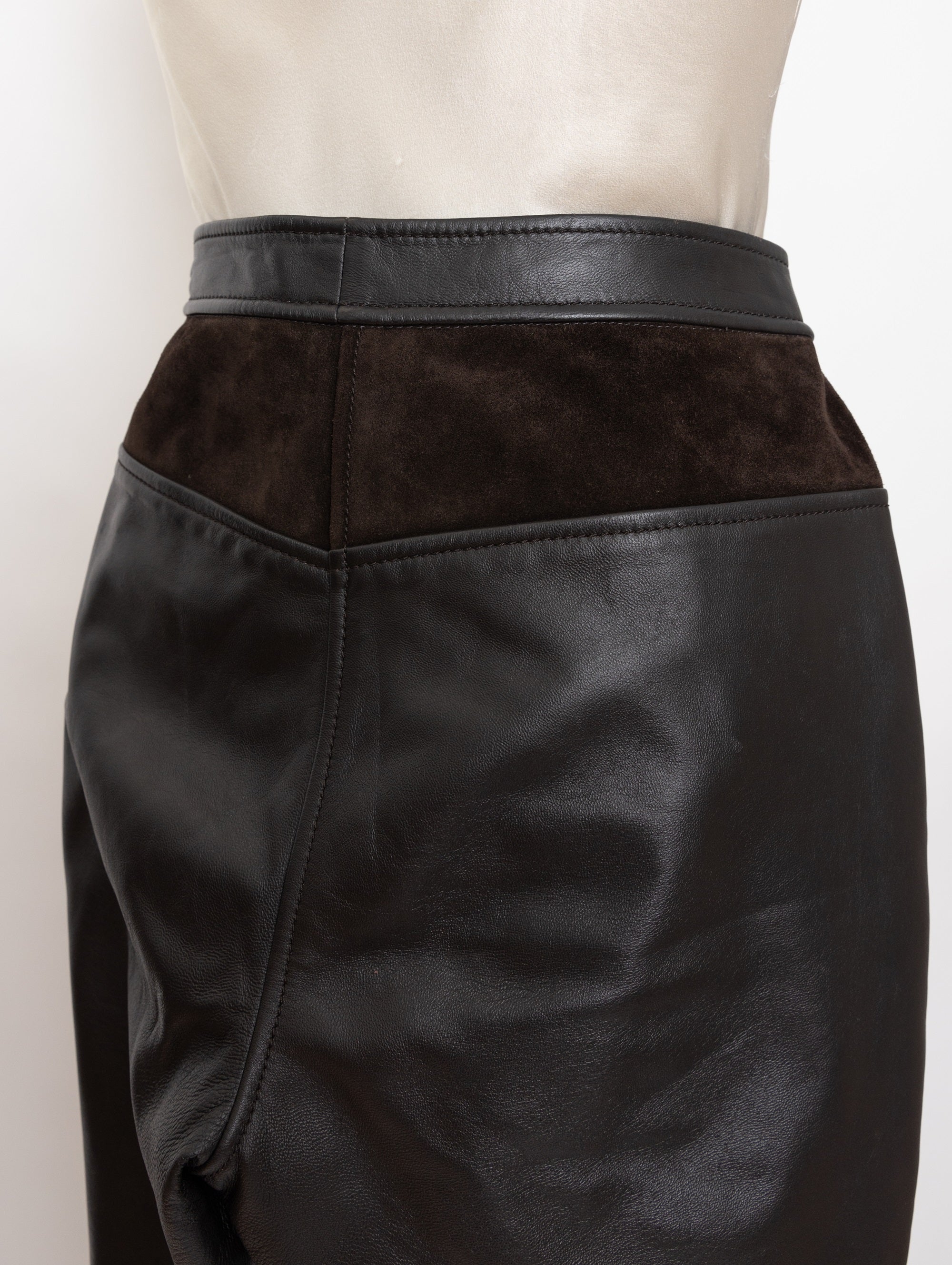 90s dkny brown leather pants