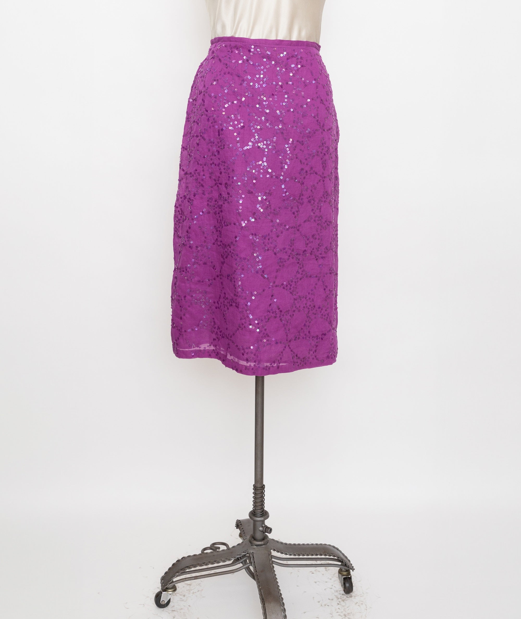 Y2K french connection purple sequin skirt