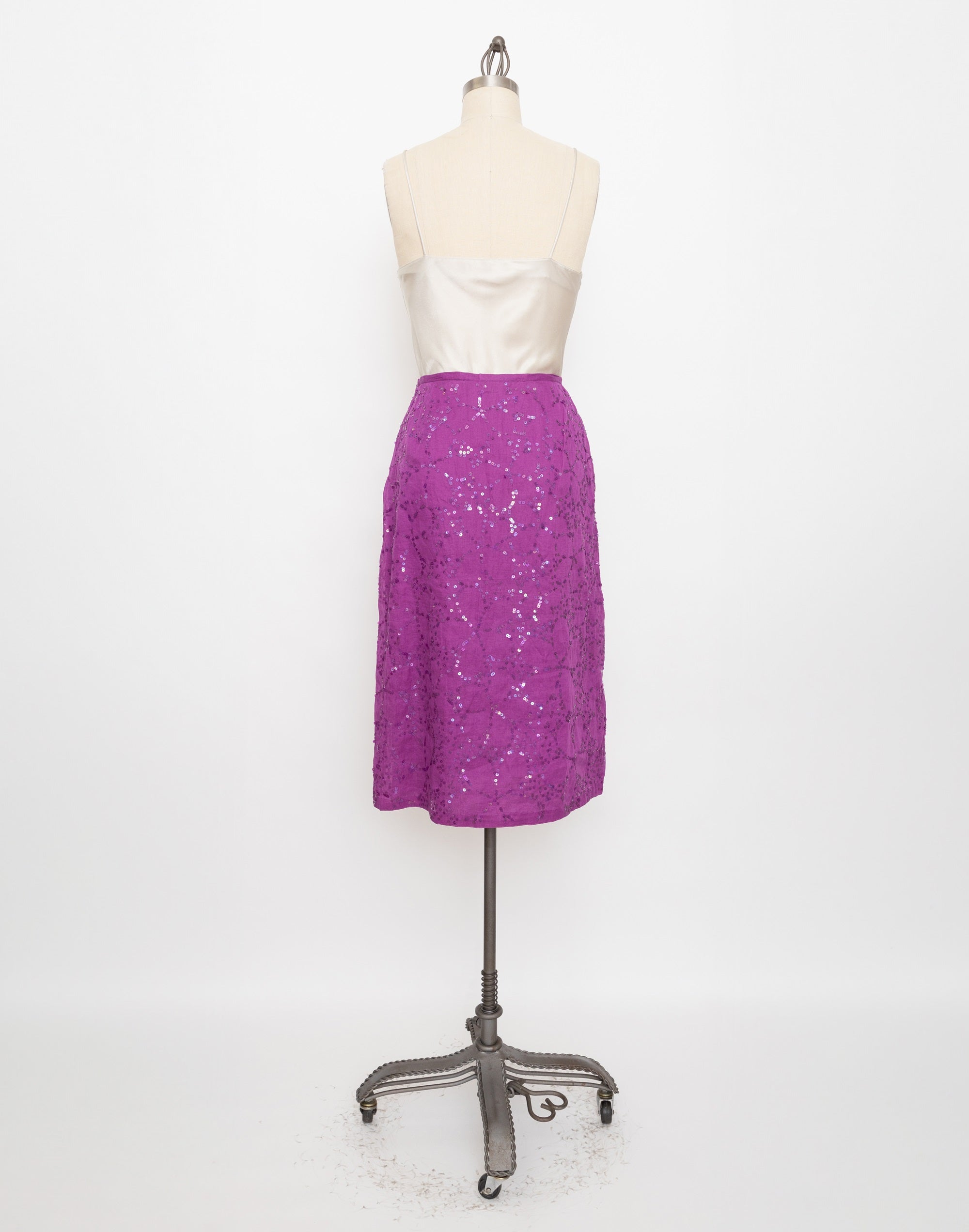 Y2K french connection purple sequin skirt