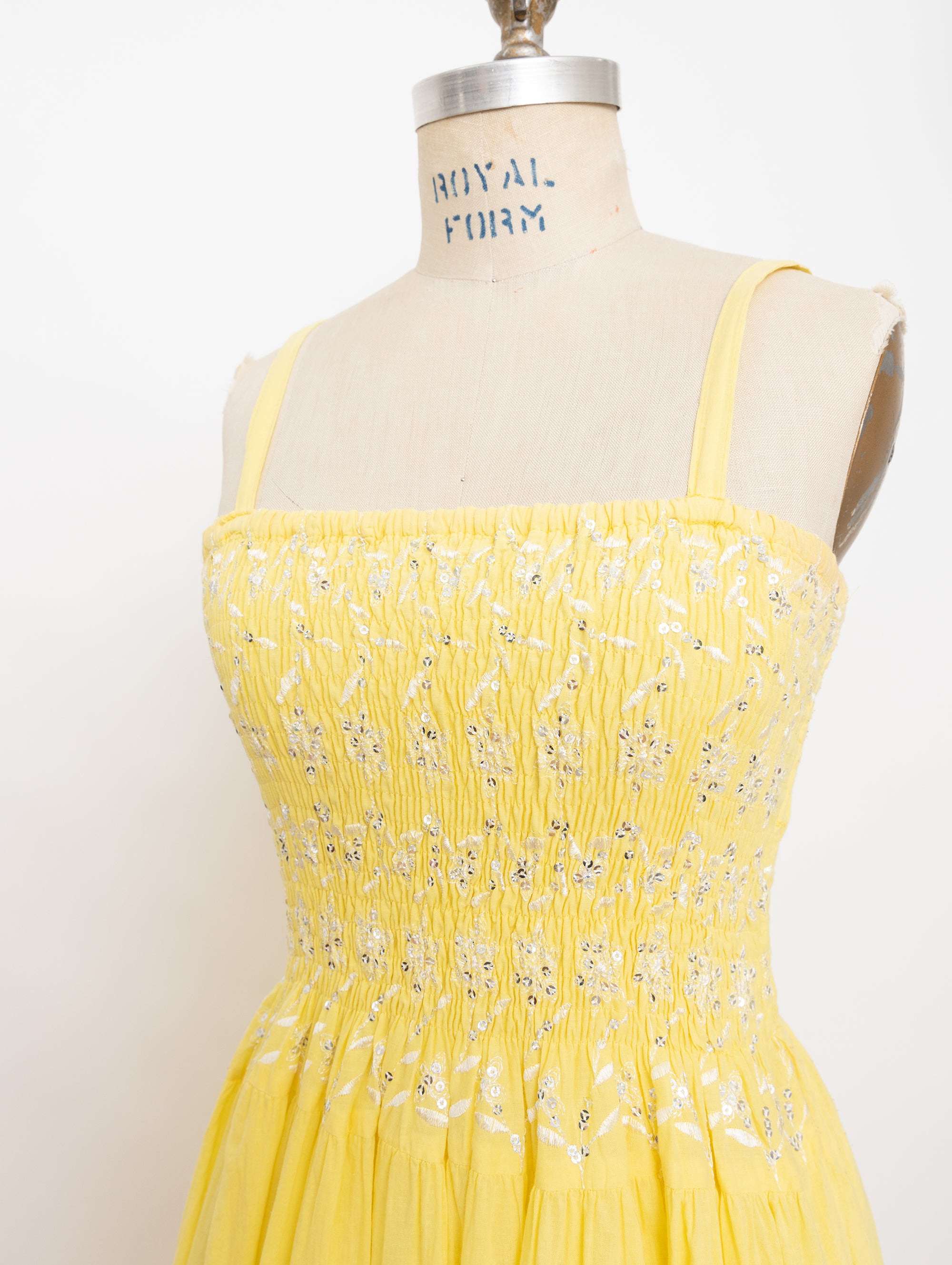 90s yellow and silver sequin dress