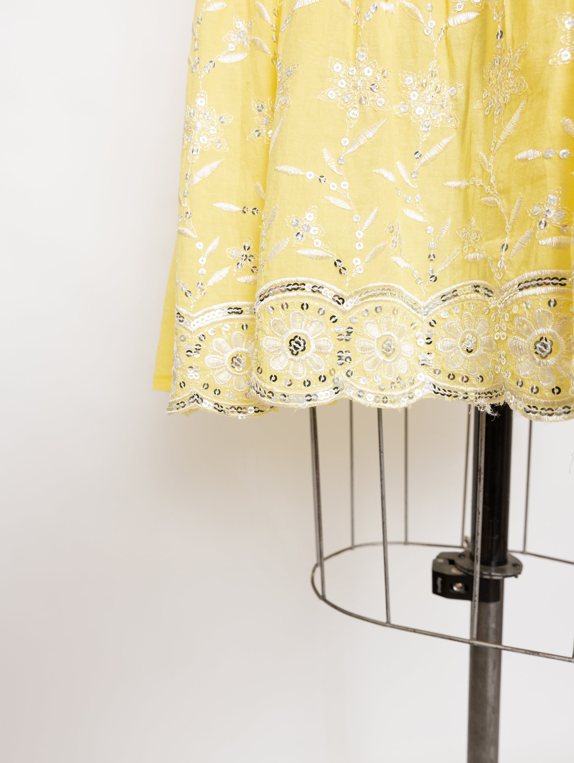 90s yellow and silver sequin dress