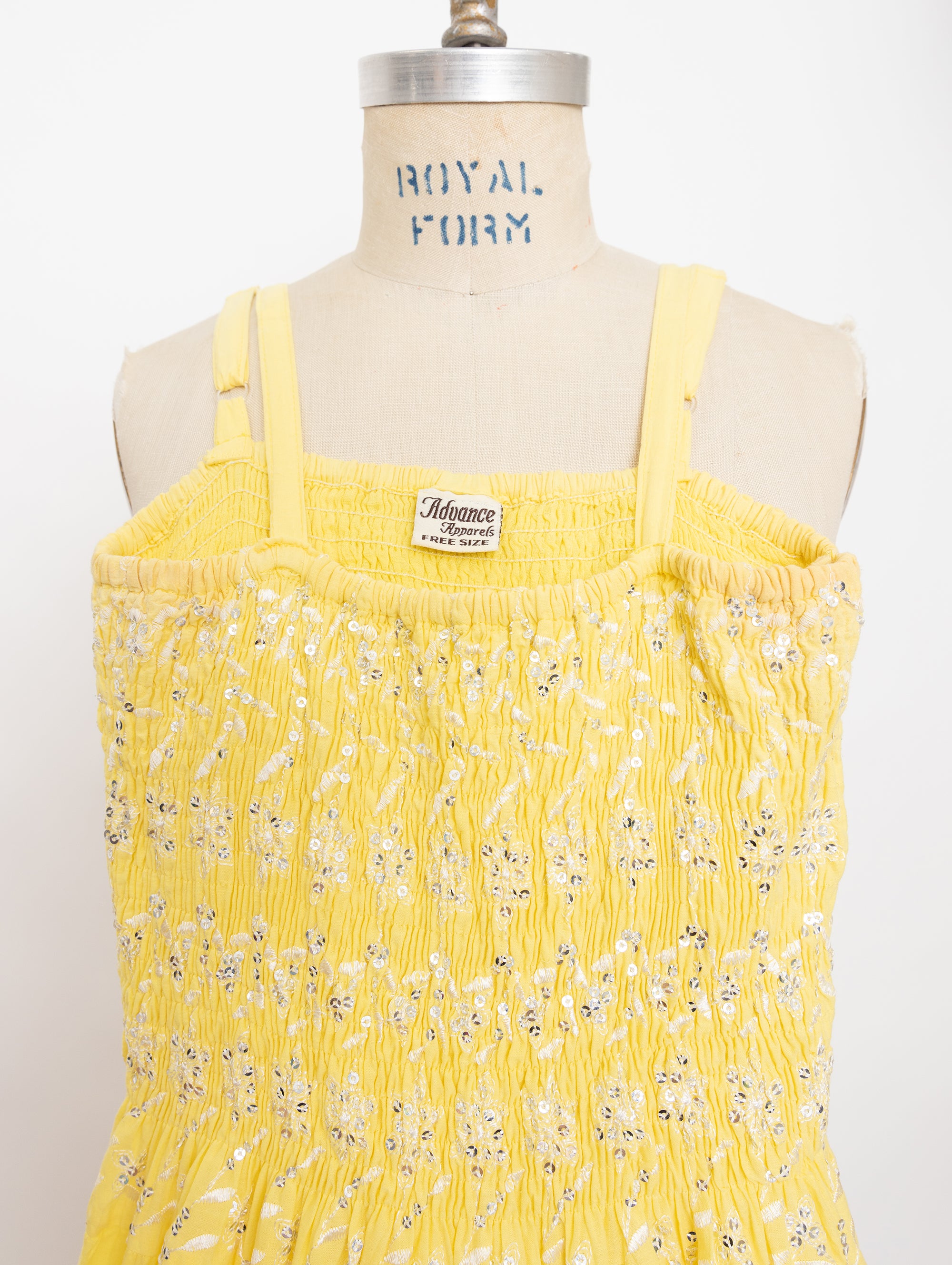 90s yellow and silver sequin dress