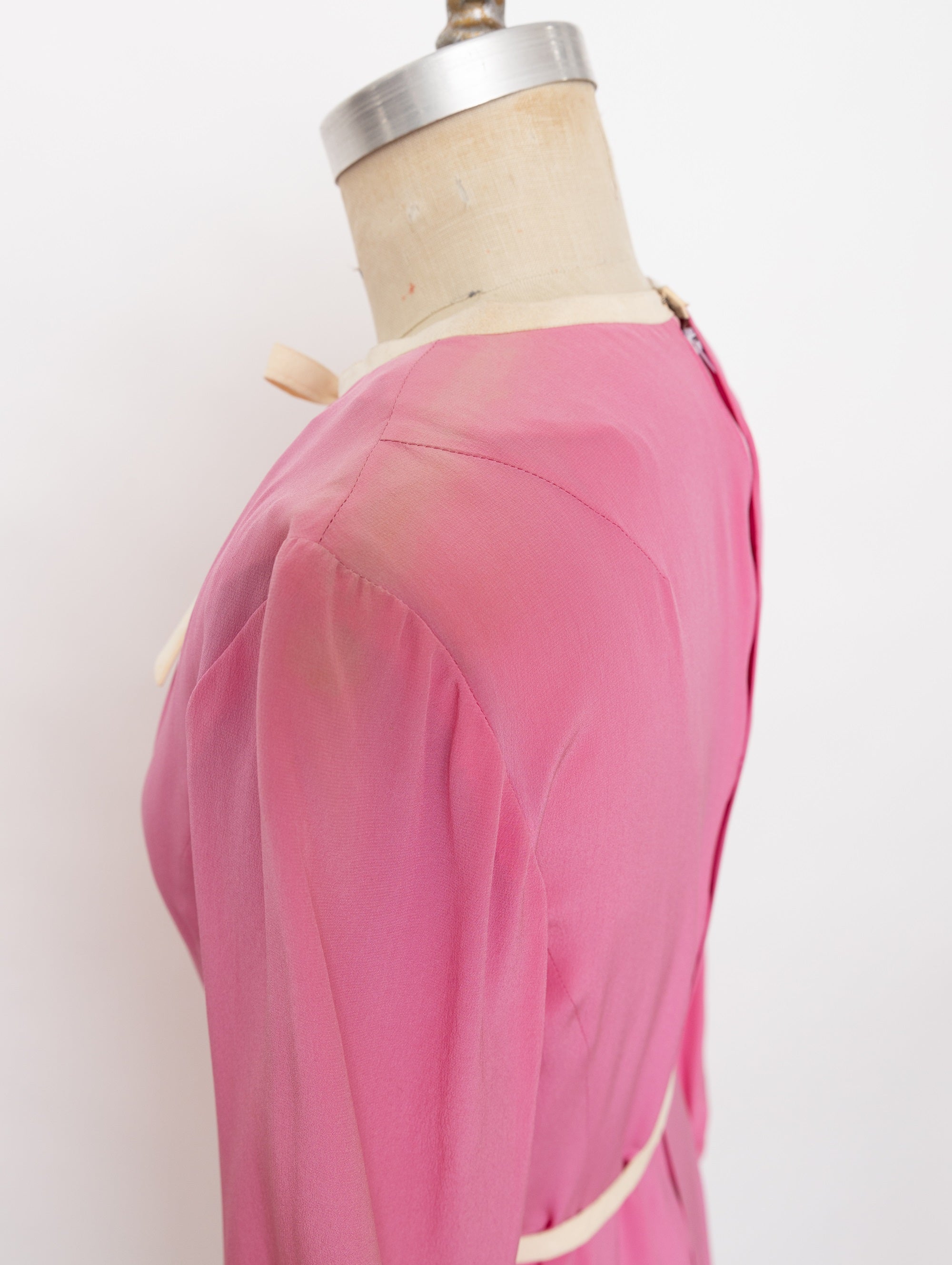 60s robert leonard pink long sleeve dress
