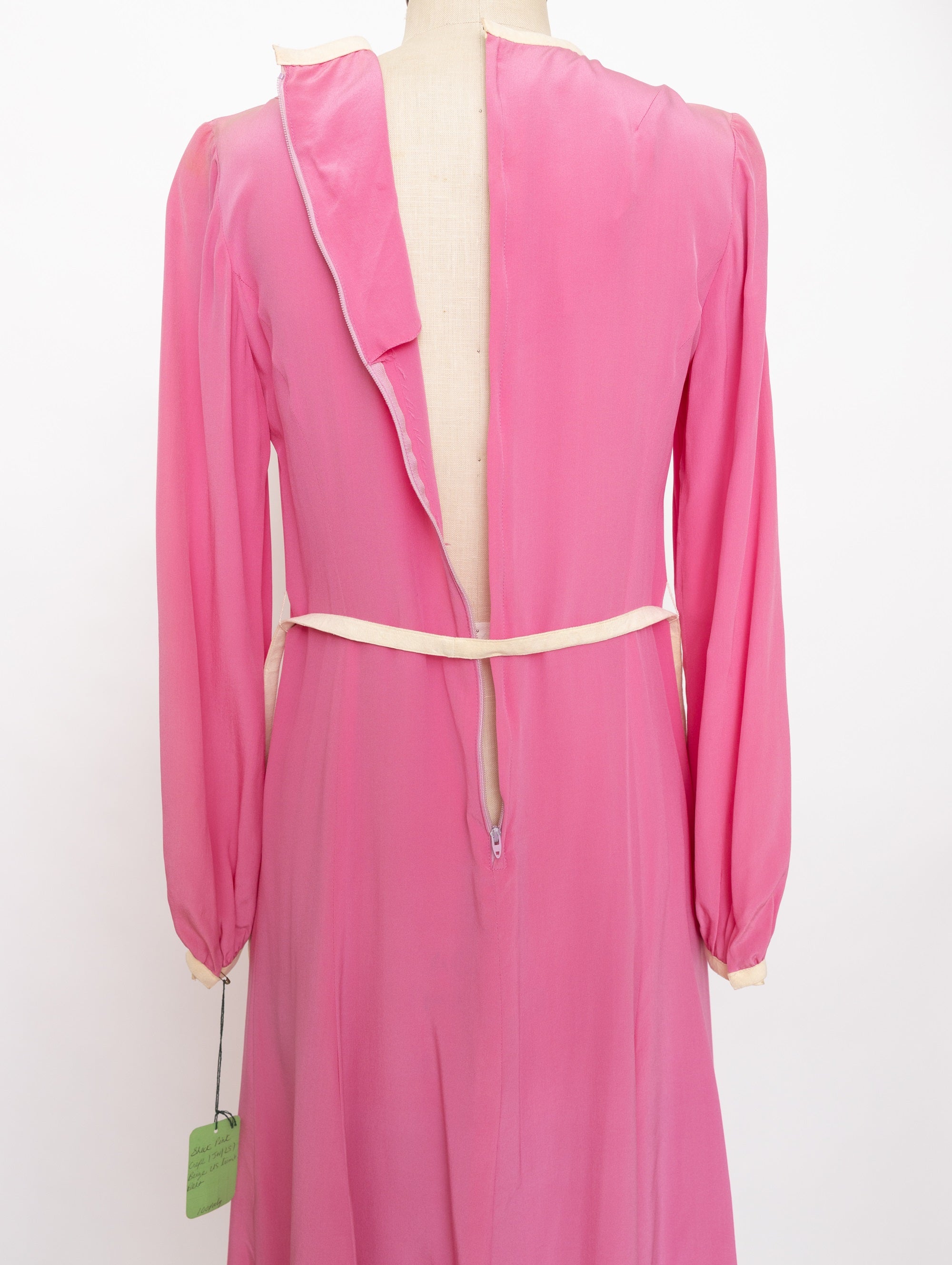 60s robert leonard pink long sleeve dress