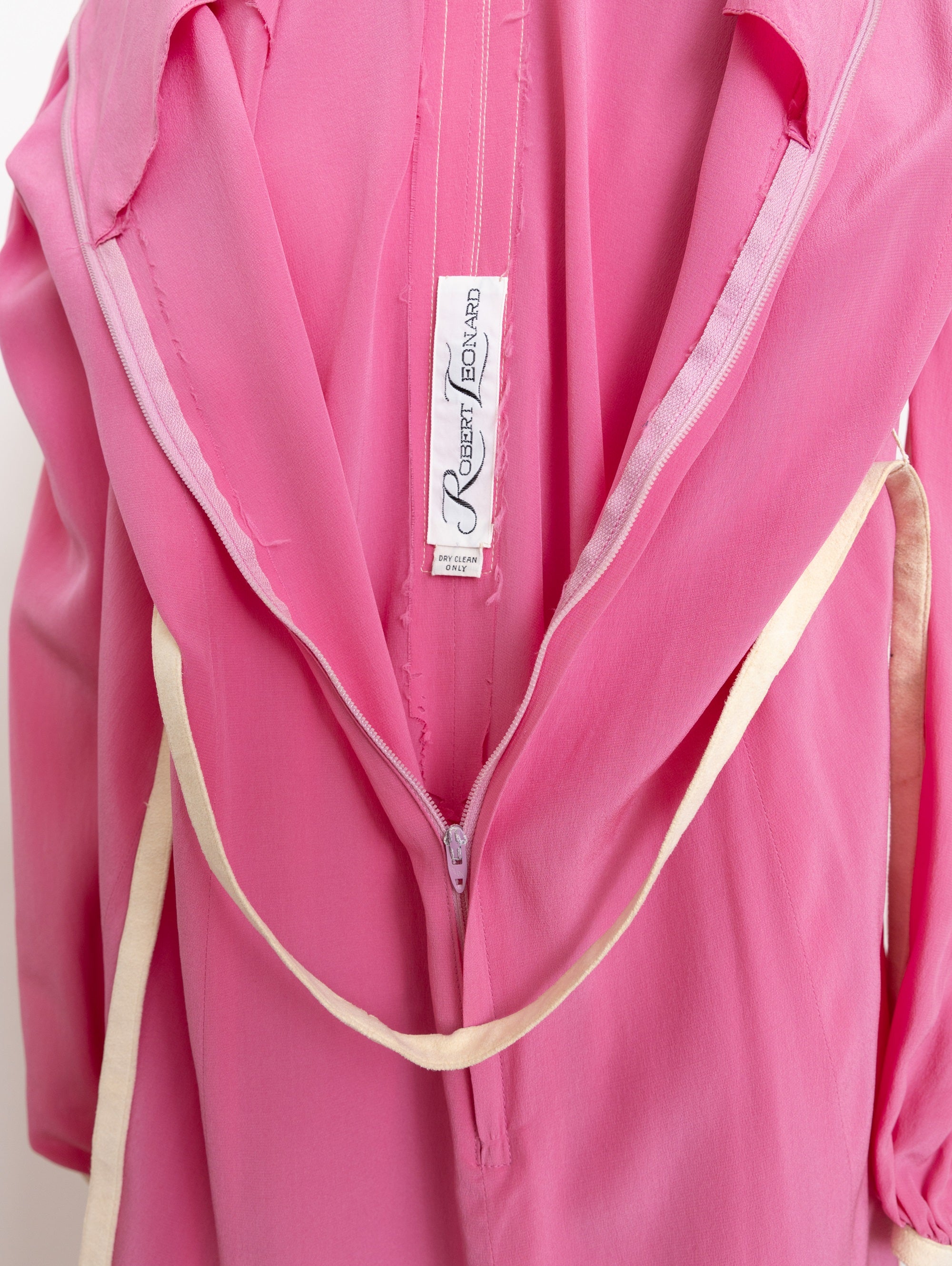 60s robert leonard pink long sleeve dress