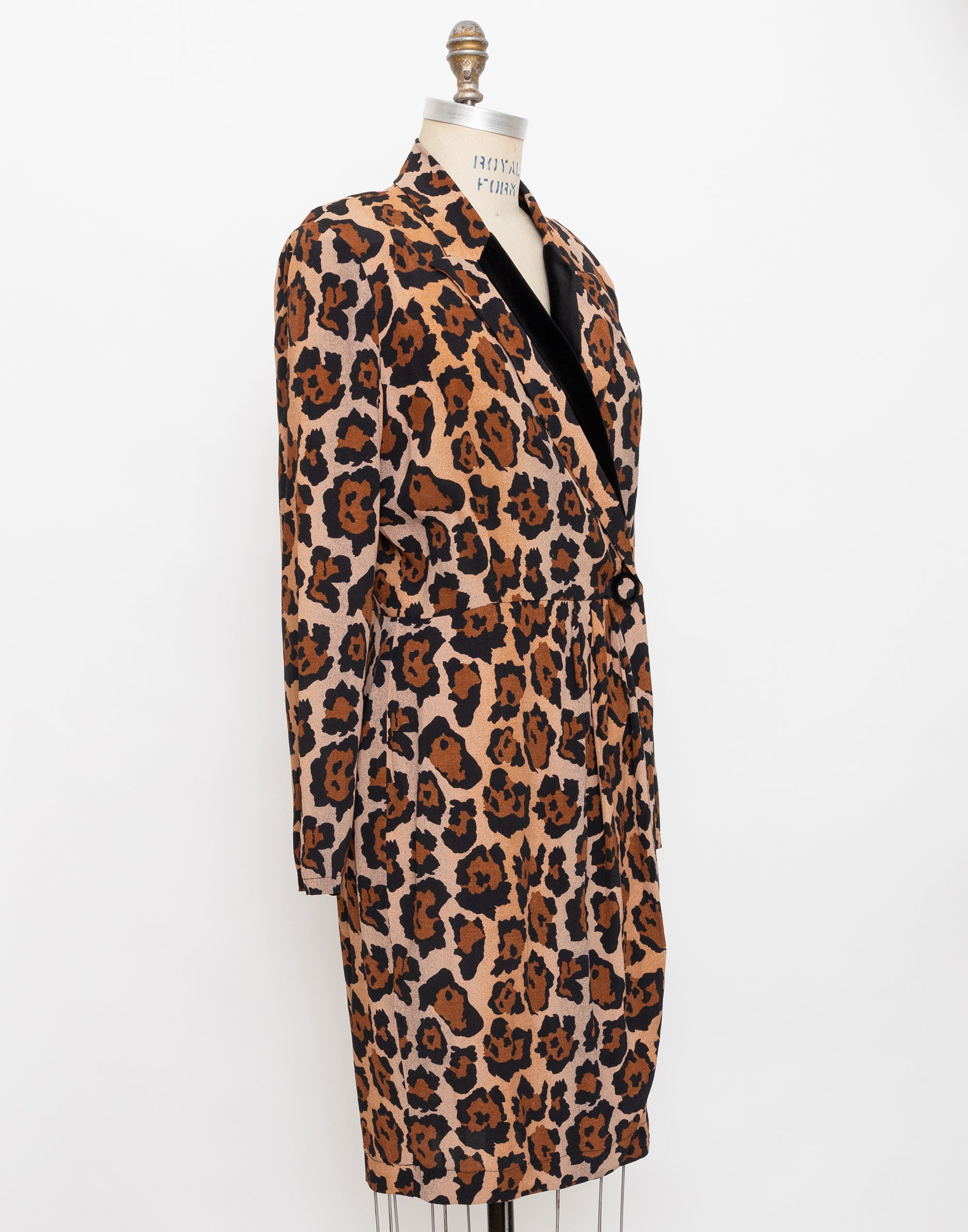 90s therese baumaire leopard print blazer dress