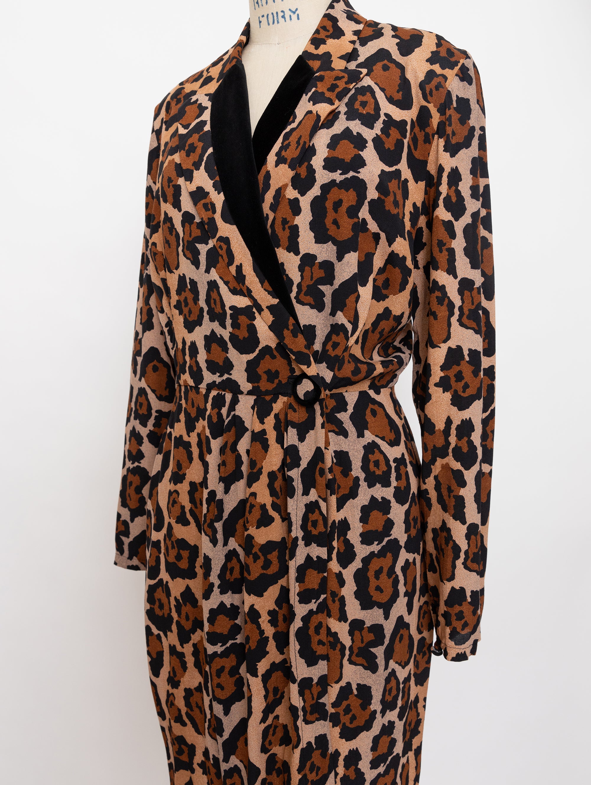 90s therese baumaire leopard print blazer dress