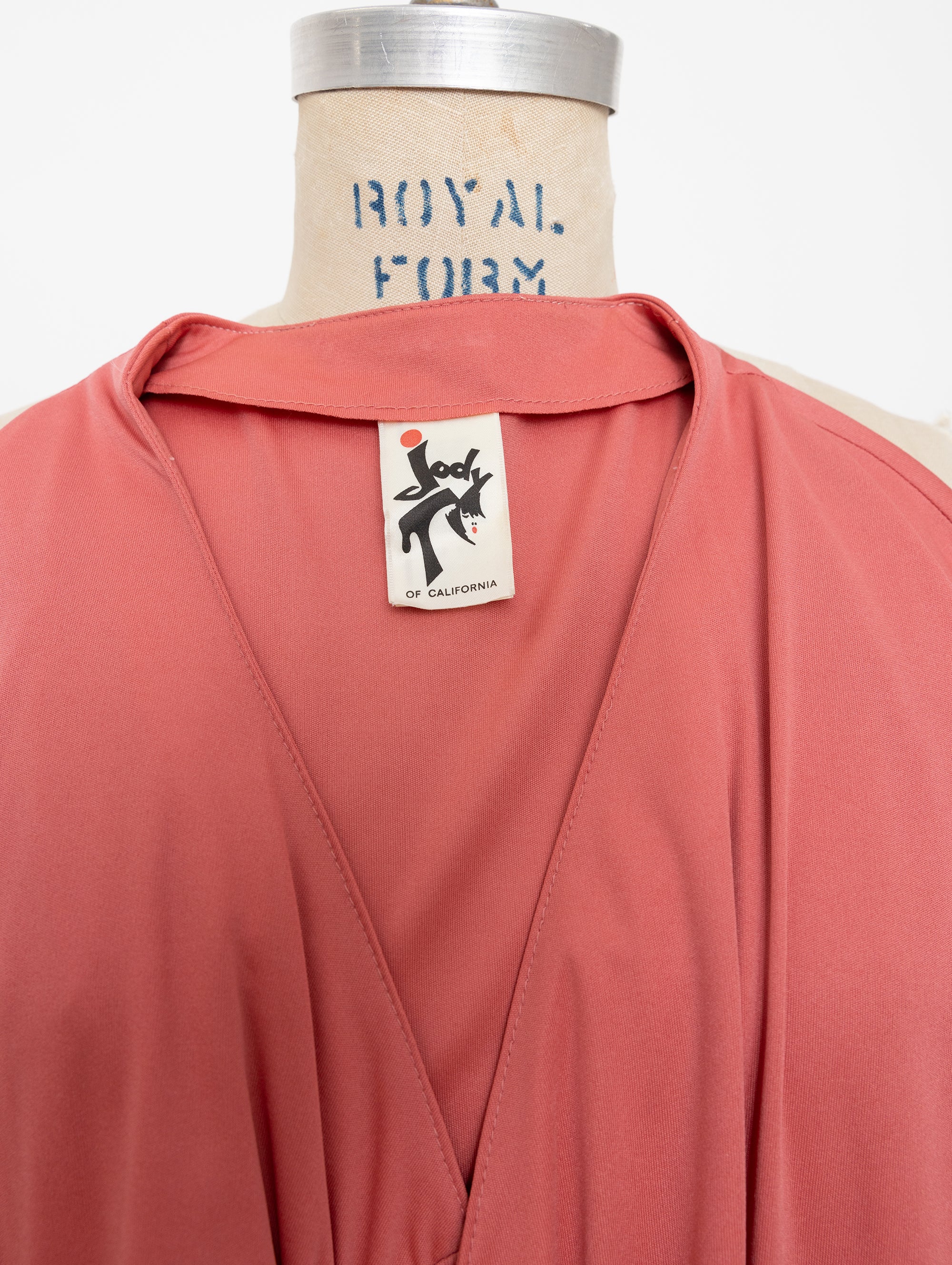 70s jody t dark pink wrap dress