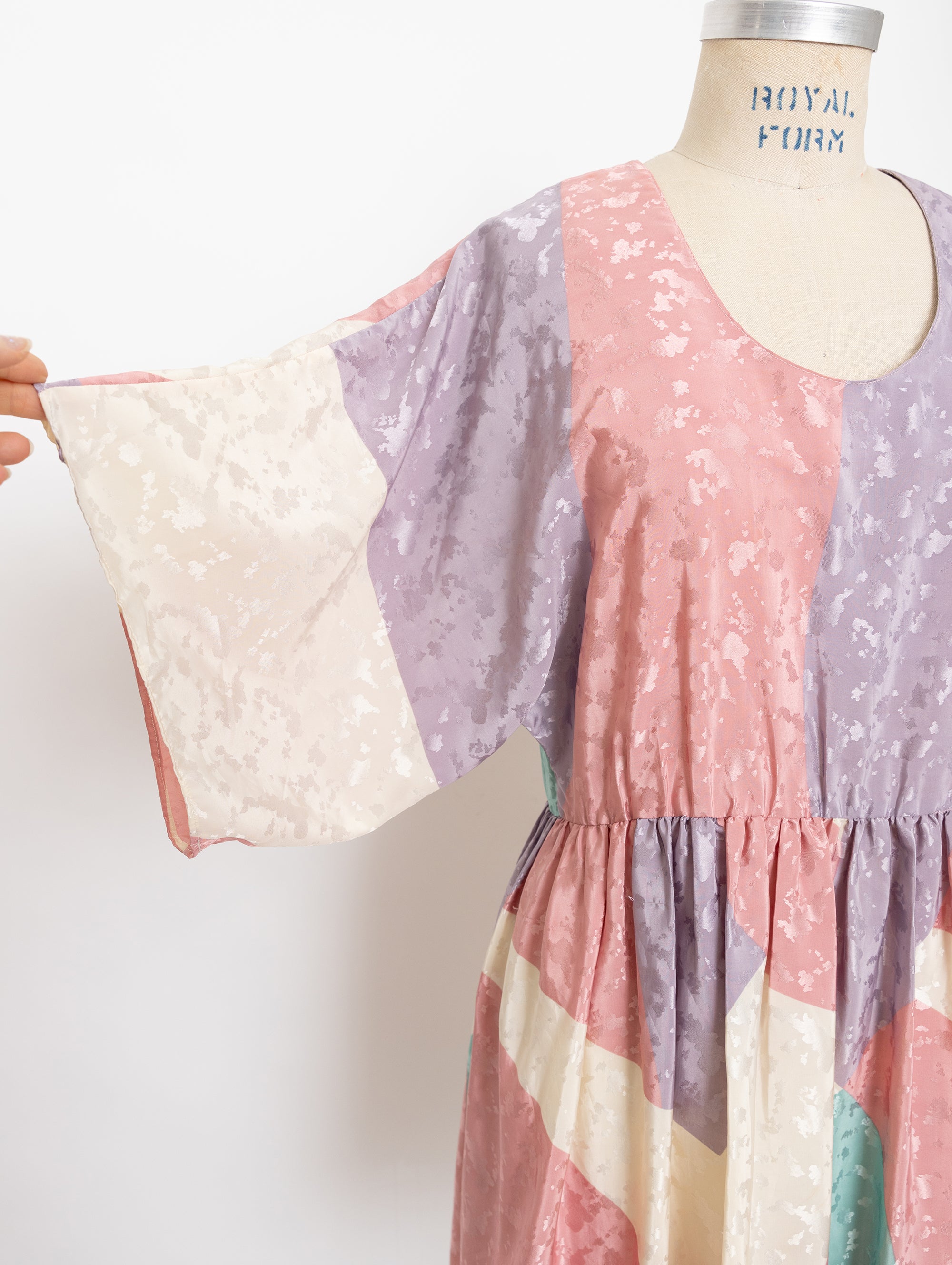 80s caron abstract pastel print dress