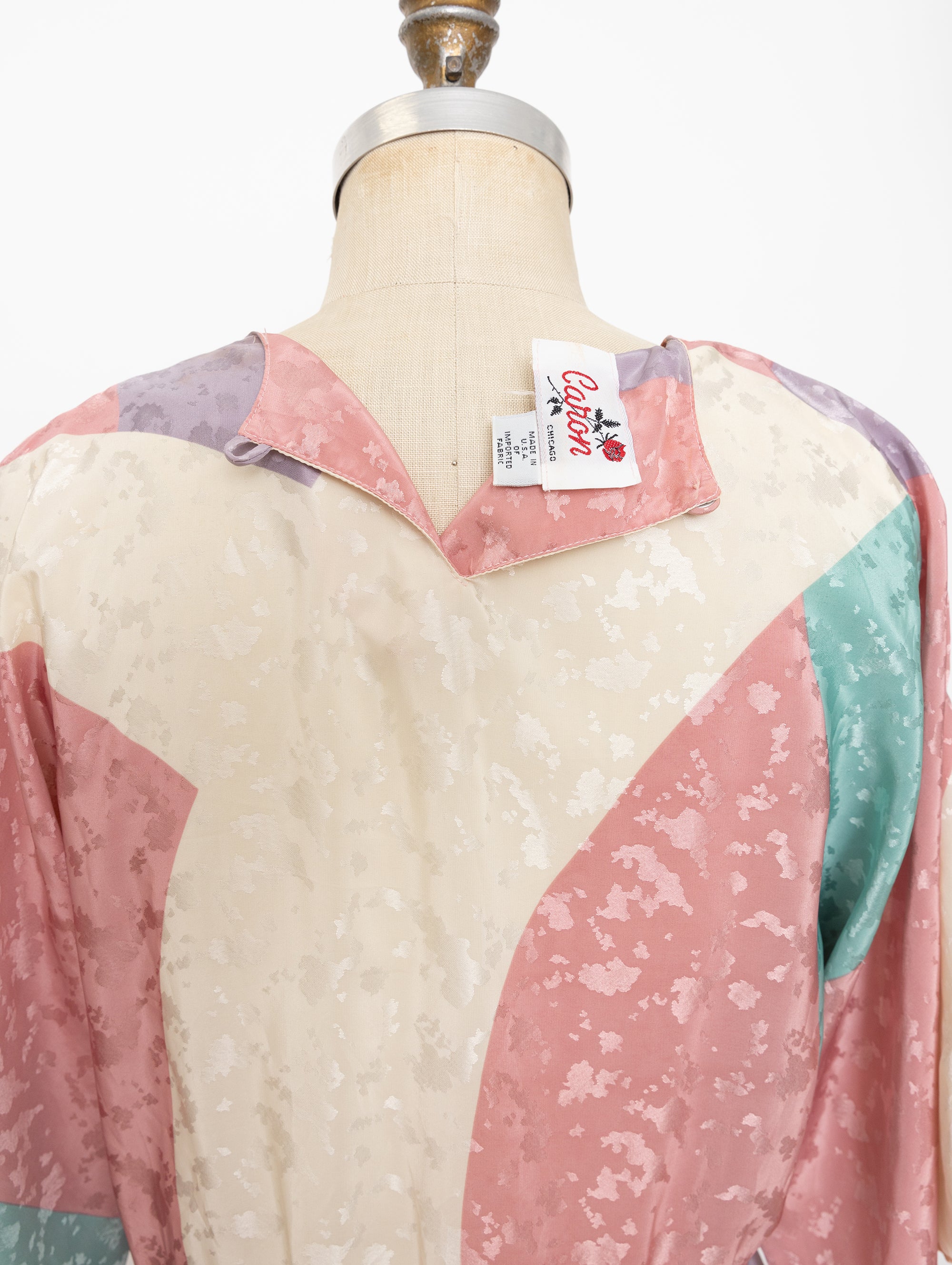 80s caron abstract pastel print dress