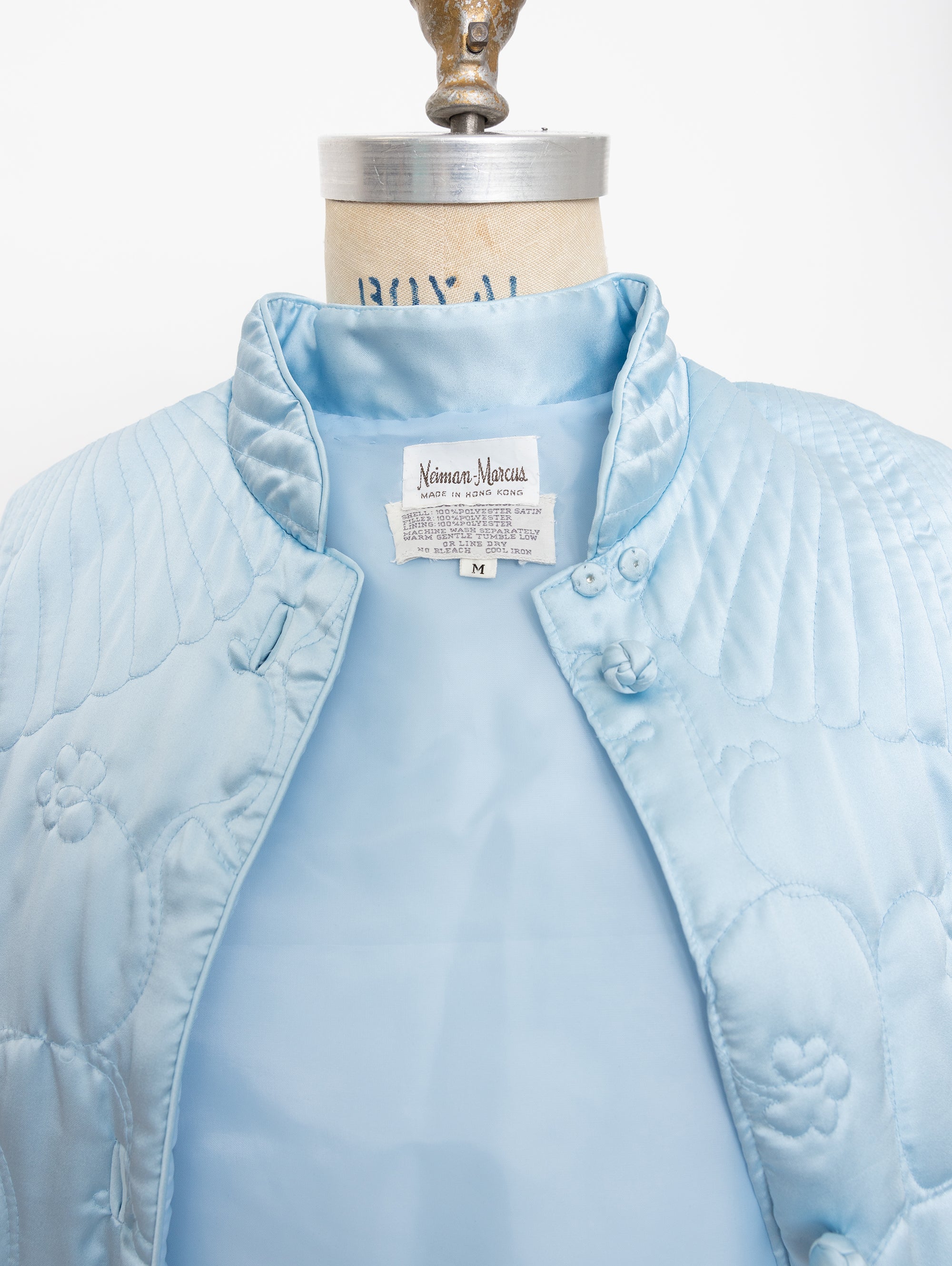 60s/70s light blue satin robe jacket